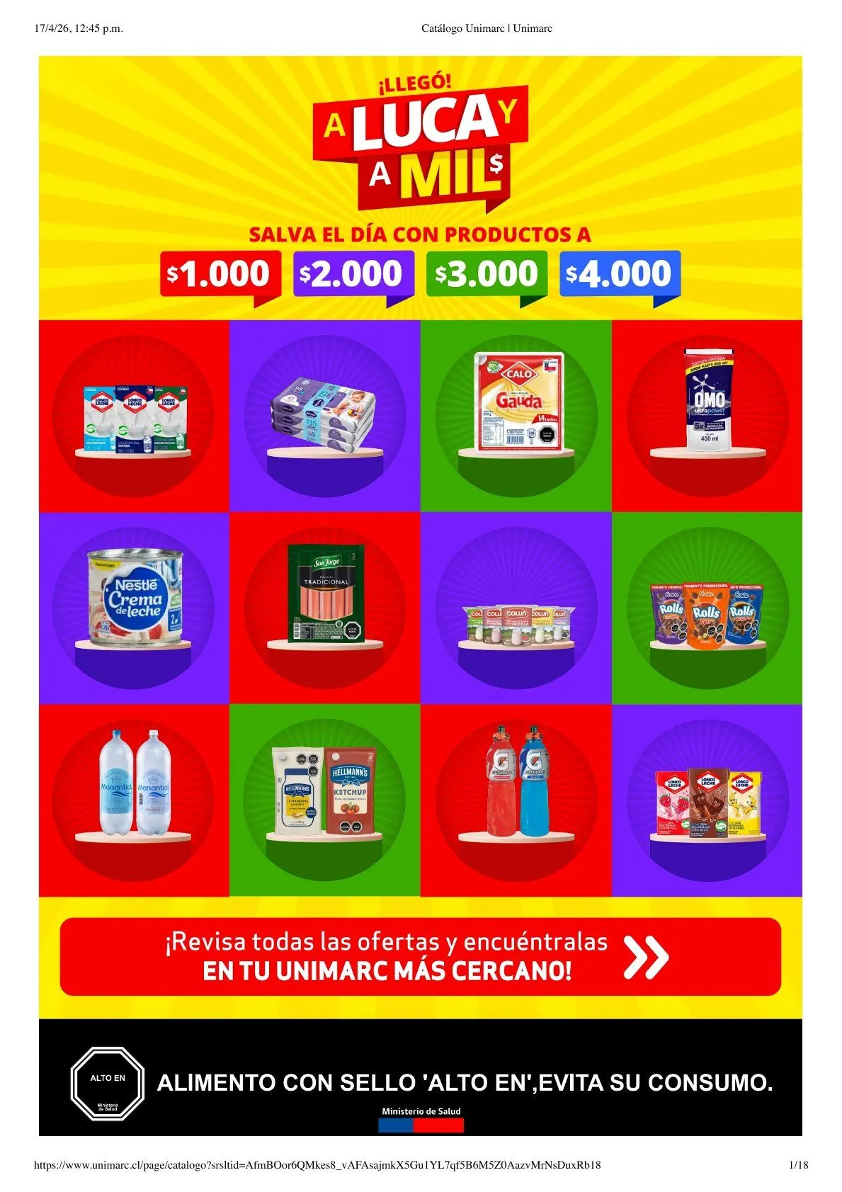 Catálogo de  Unimarc Ofertas 17 de abril al 20 de abril 2026 - Página 1