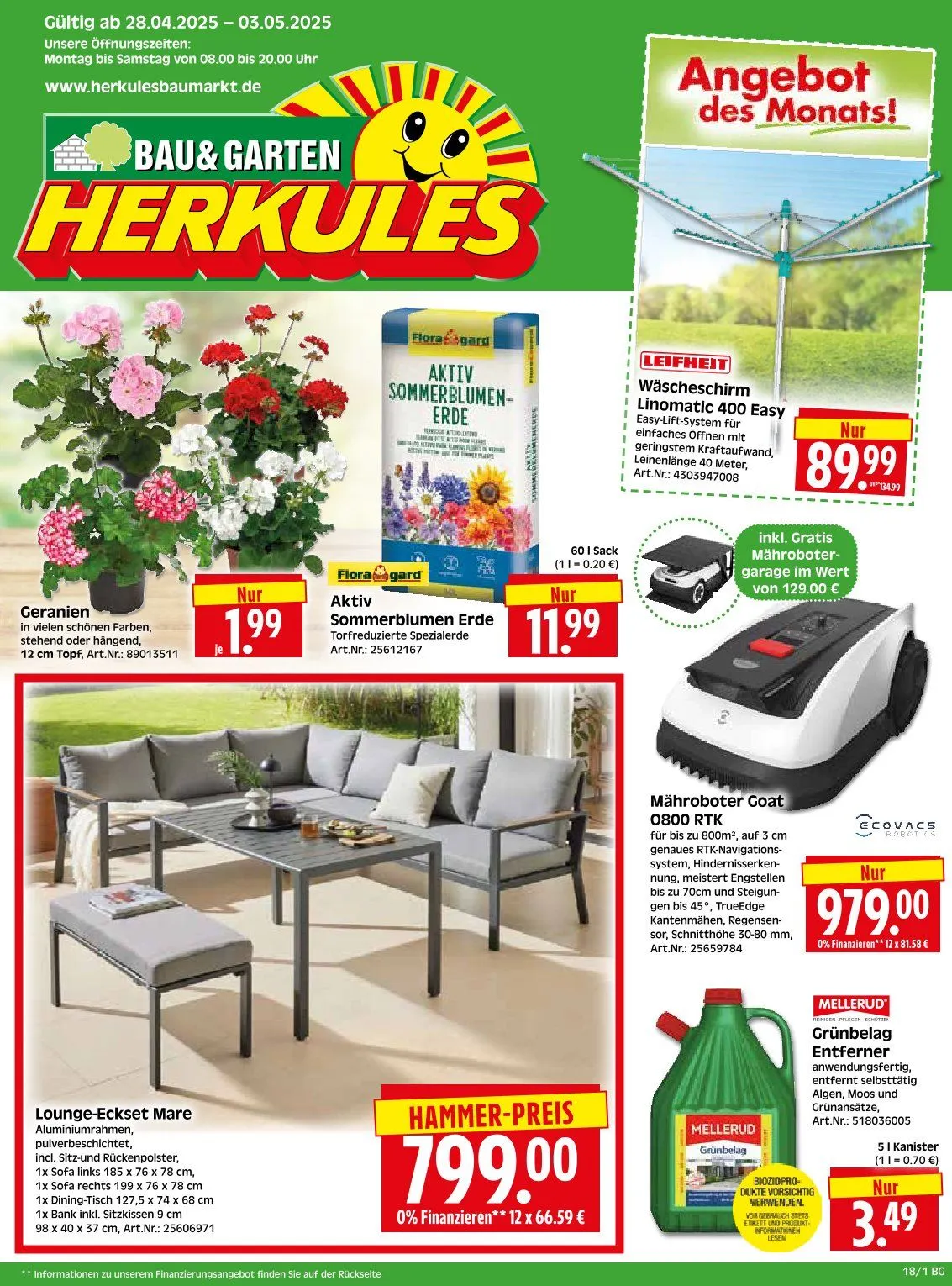 Herkules Baumarkt Angebote von 28. April bis 3. Mai 2025 - Prospekt seite 1