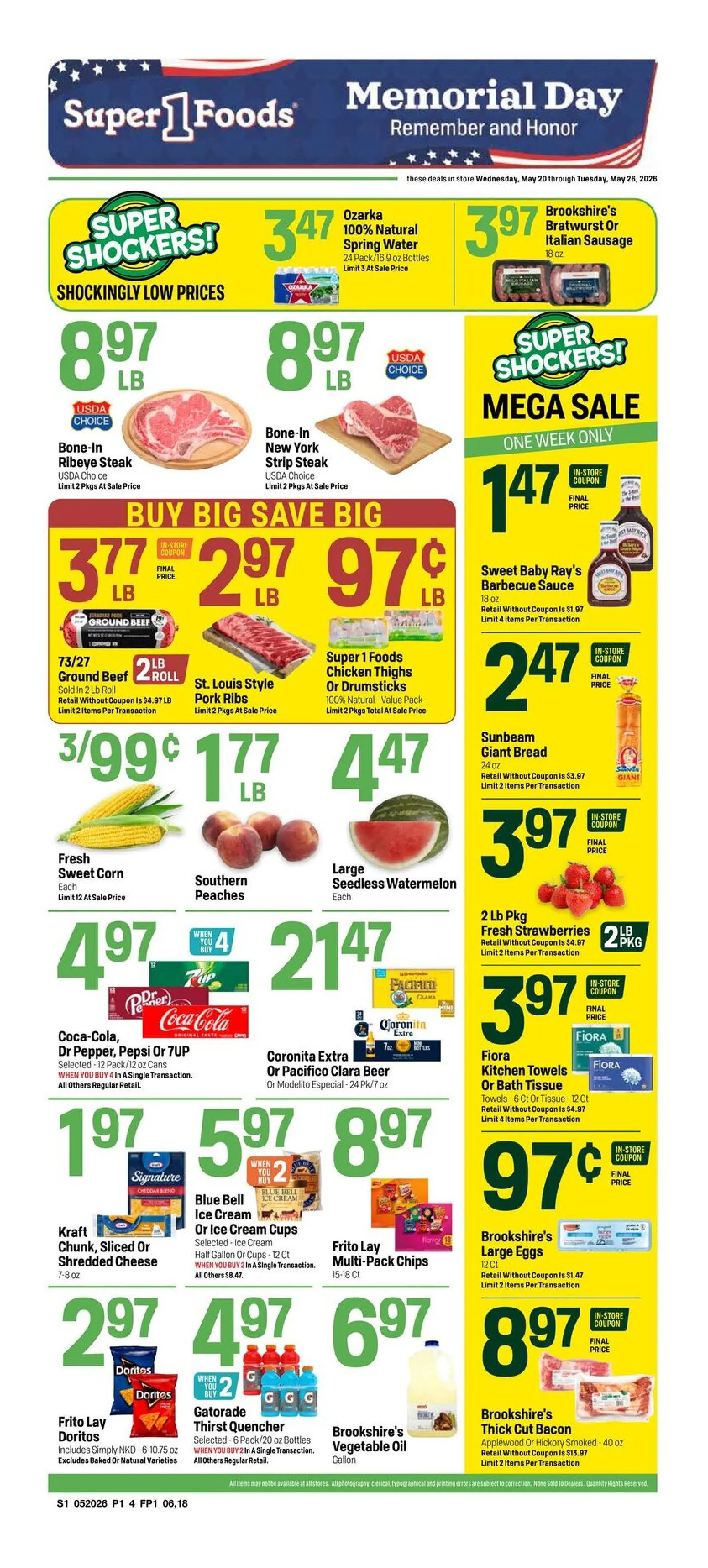 Weekly ad Super 1 Foods Sales from May 21 to May 26 2026 - Page 1