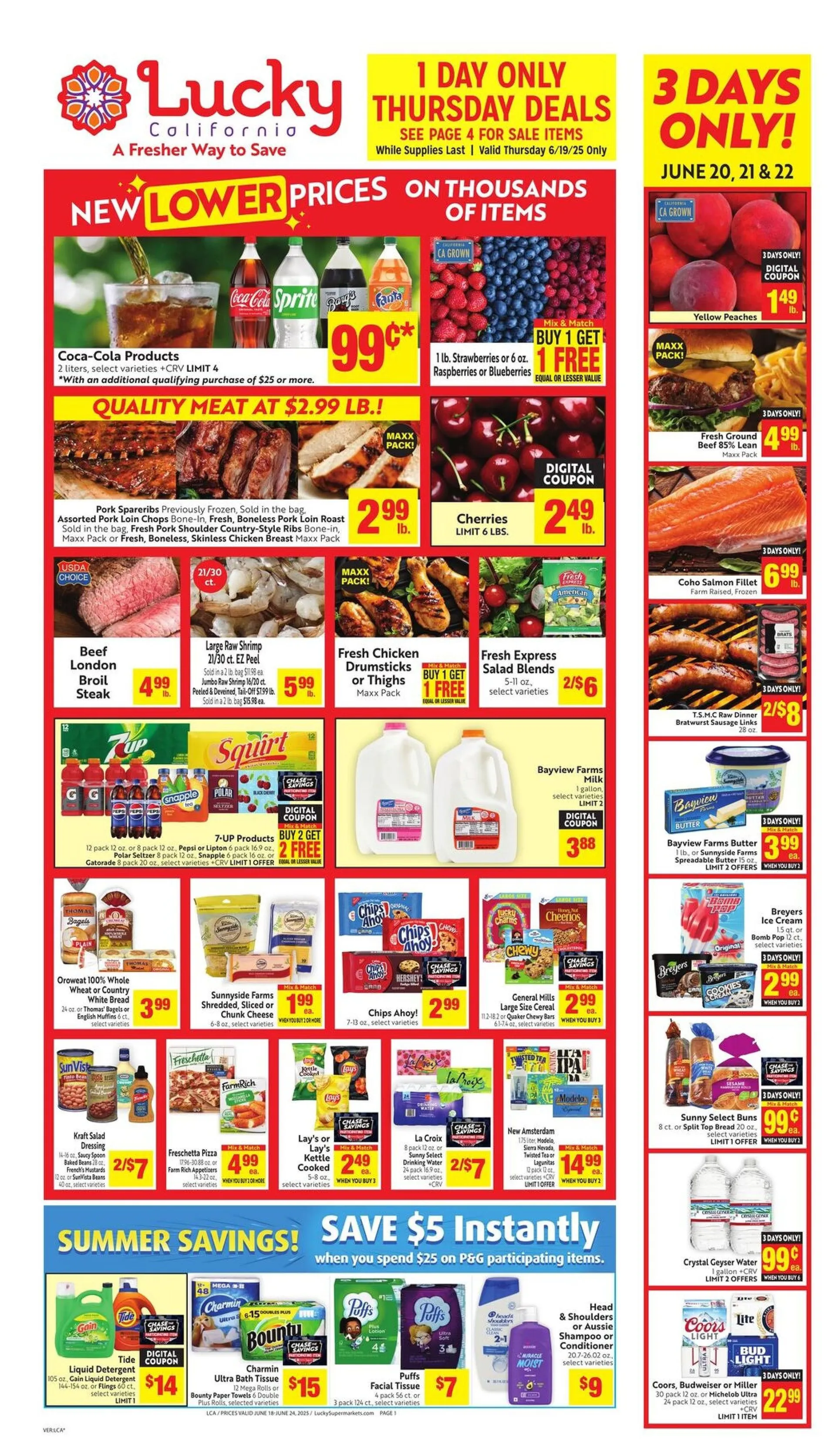 Weekly ad Lucky Supermarkets Sales from June 20 to June 22 2025 - Page 1