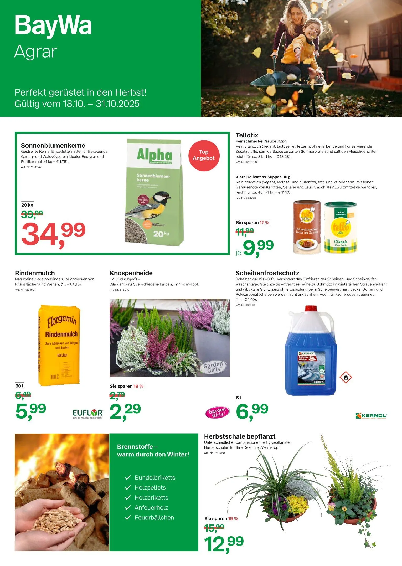 BayWa Prospekte  von 18. Oktober bis 31. Oktober 2025 - Prospekt seite 1