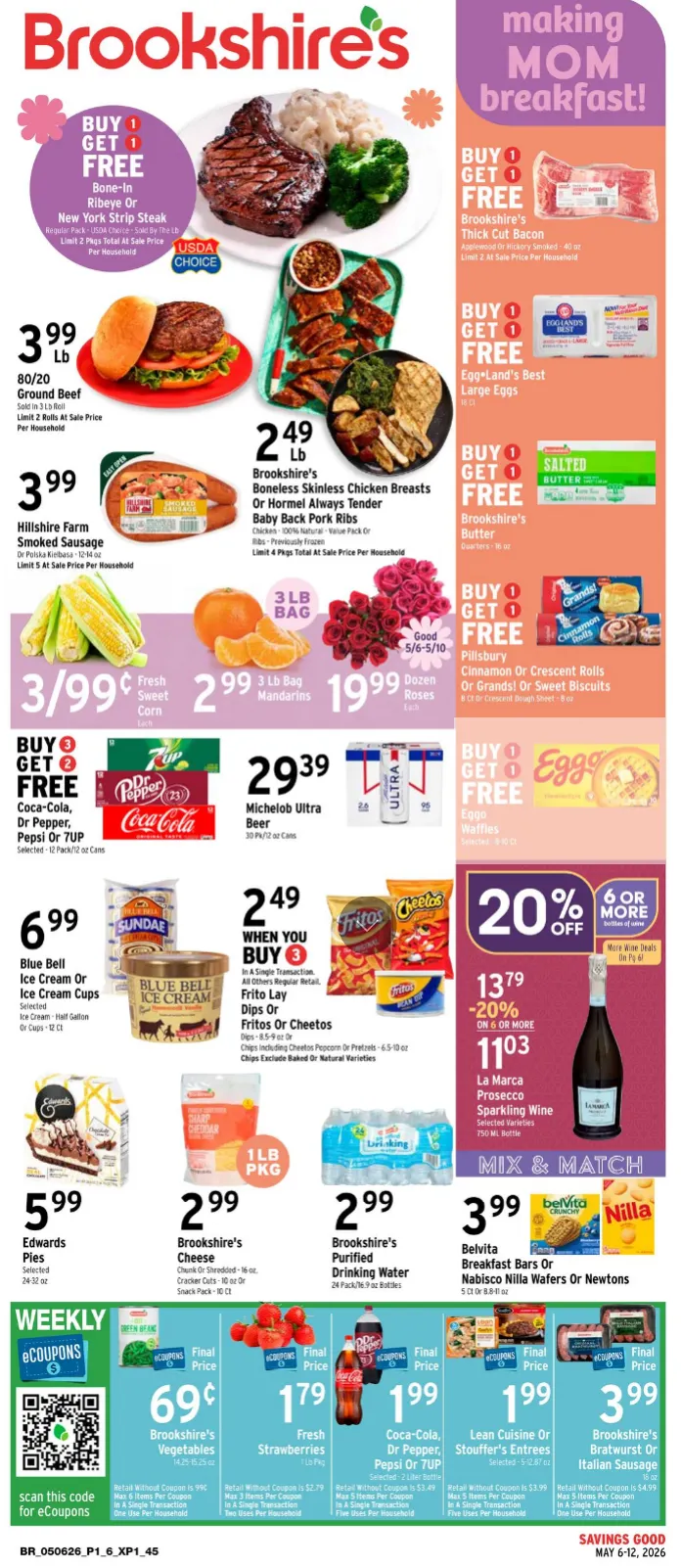Weekly promotion Brookshires Sales spanning from May 6 to May 12 2026 - Page 1 for Catalogue 365