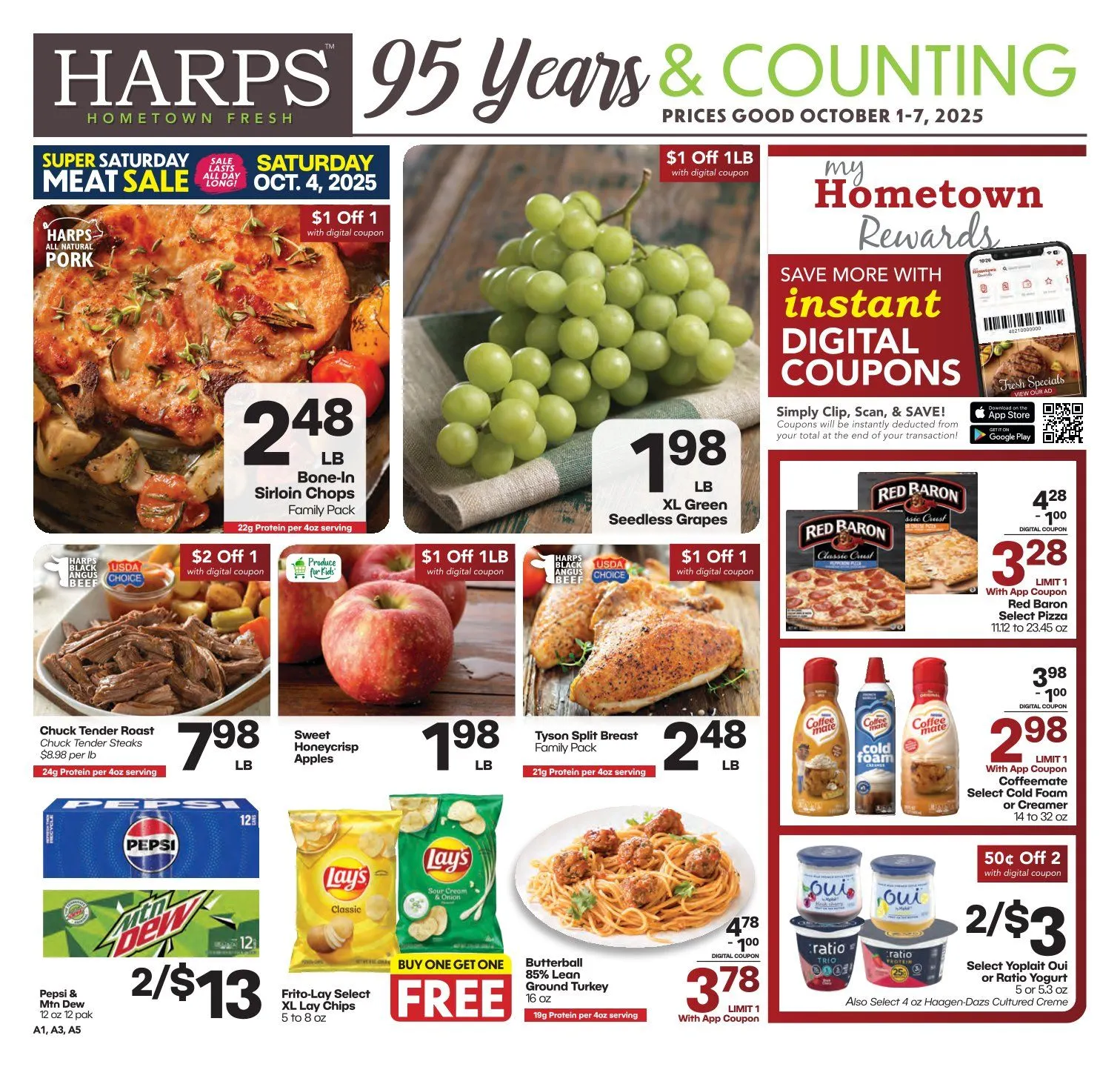 Weekly ad Harps Foods Sales from October 1 to October 7 2025 - Page 1