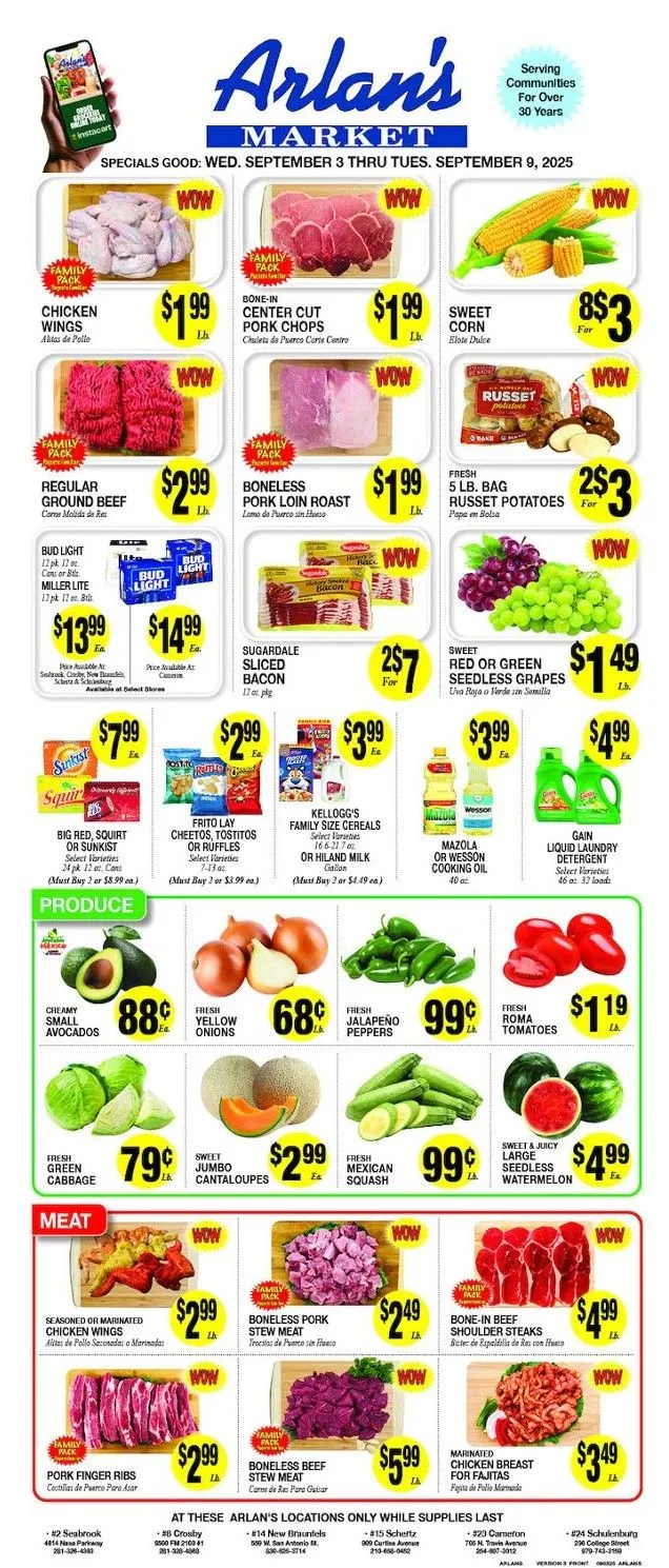 Weekly ad Arlan's Market Sales from September 3 to September 9 2025 - Page 1