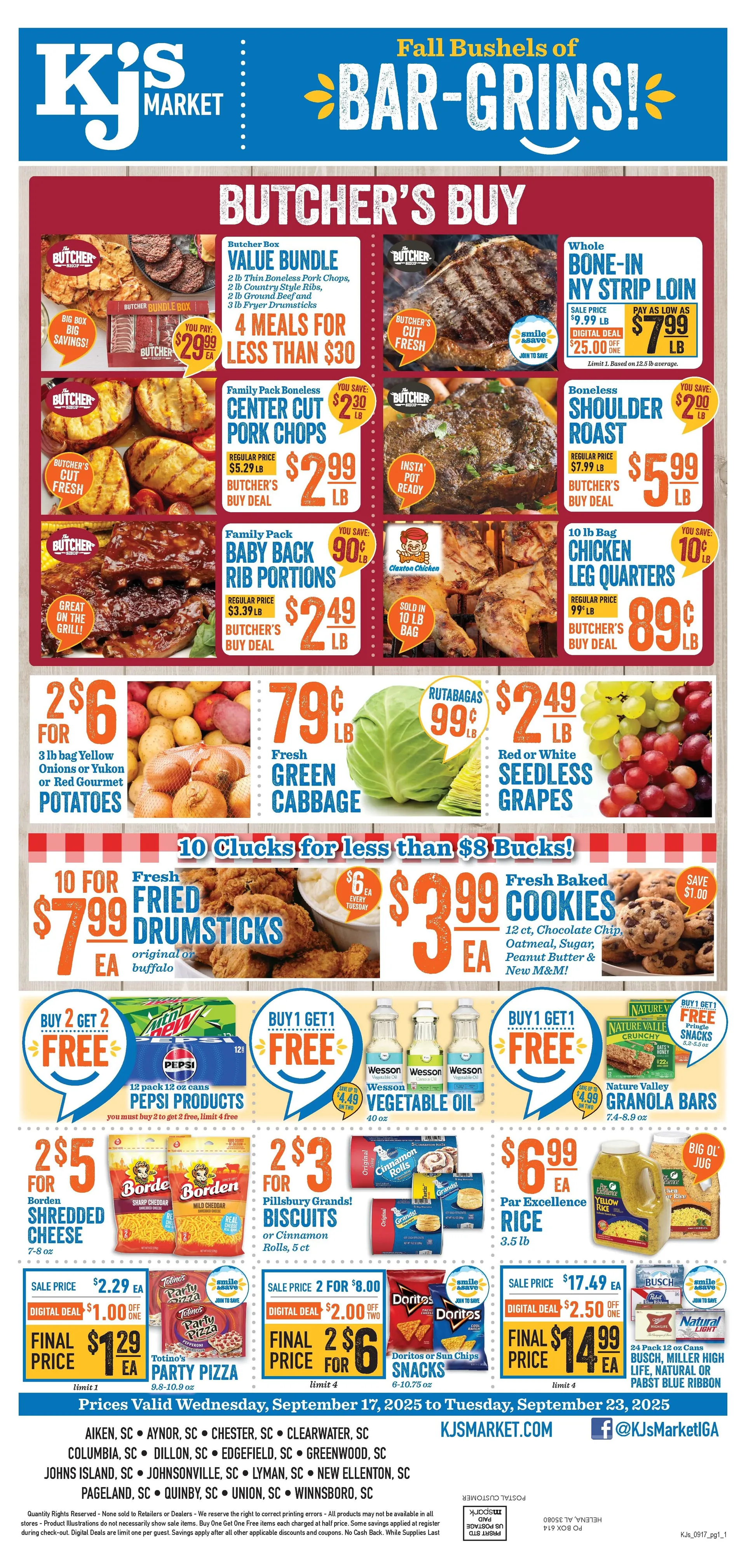 Weekly ad KJ´s Market Sales from September 17 to September 23 2025 - Page 1