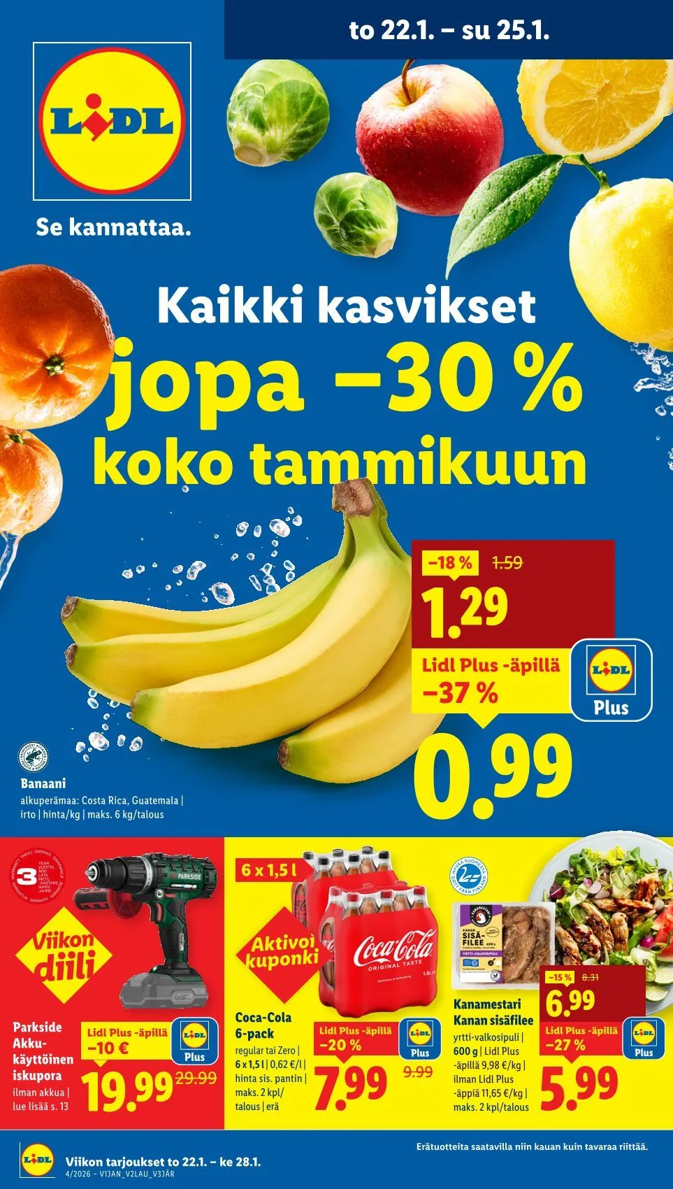 Lidl  Kaupan  tarjoukset - 22. tammikuuta 25. tammikuuta 2026