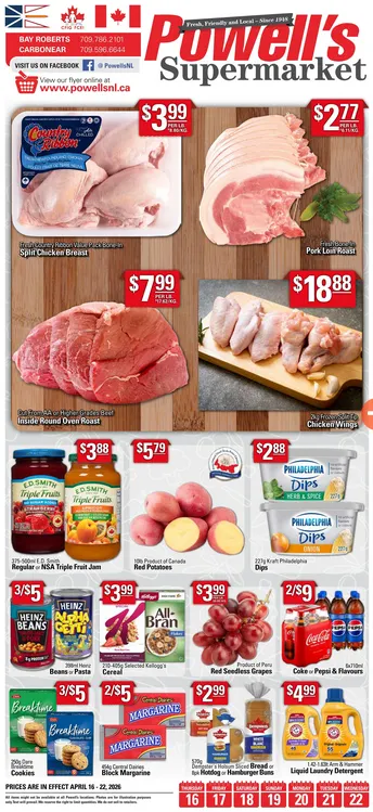 Powell's Supermarket Sales from April 16 to April 22 2026 - flyer page 1