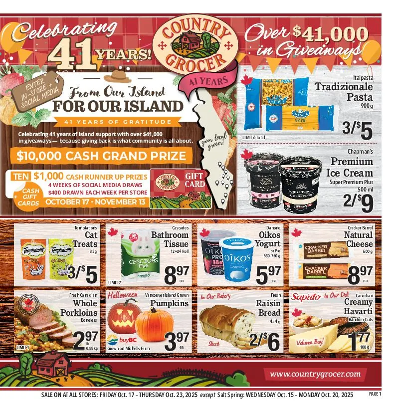 Country Grocer Sales from October 17 to October 23 2025 - flyer page 1