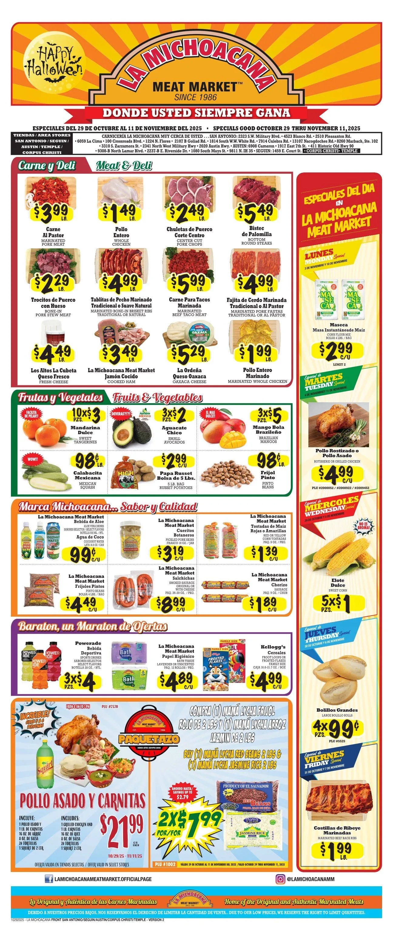 Weekly ad La Michoacana Meat Market from October 29 to November 11 2025 - Page