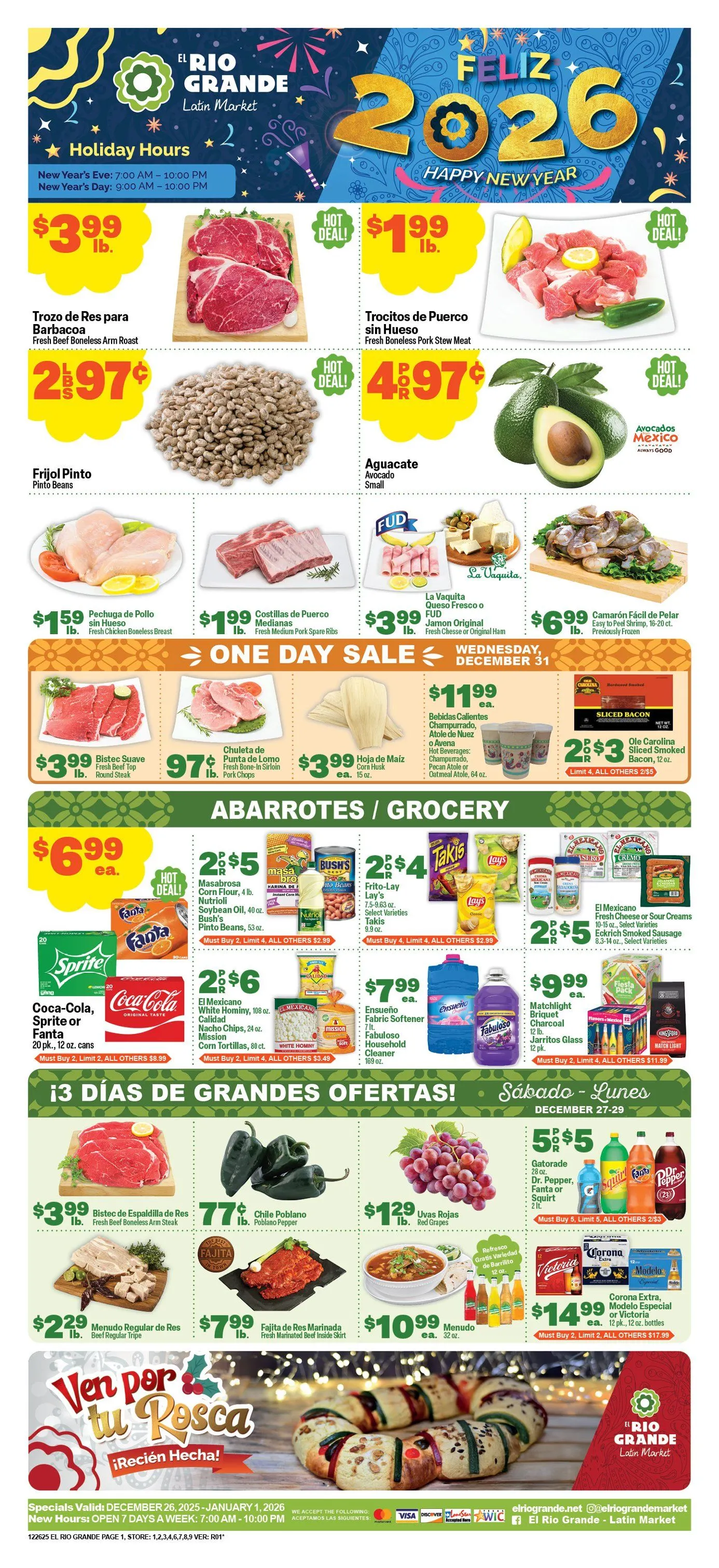 Weekly ad El Rio Grande Sales from December 26 to January 1 2026 - Page 1