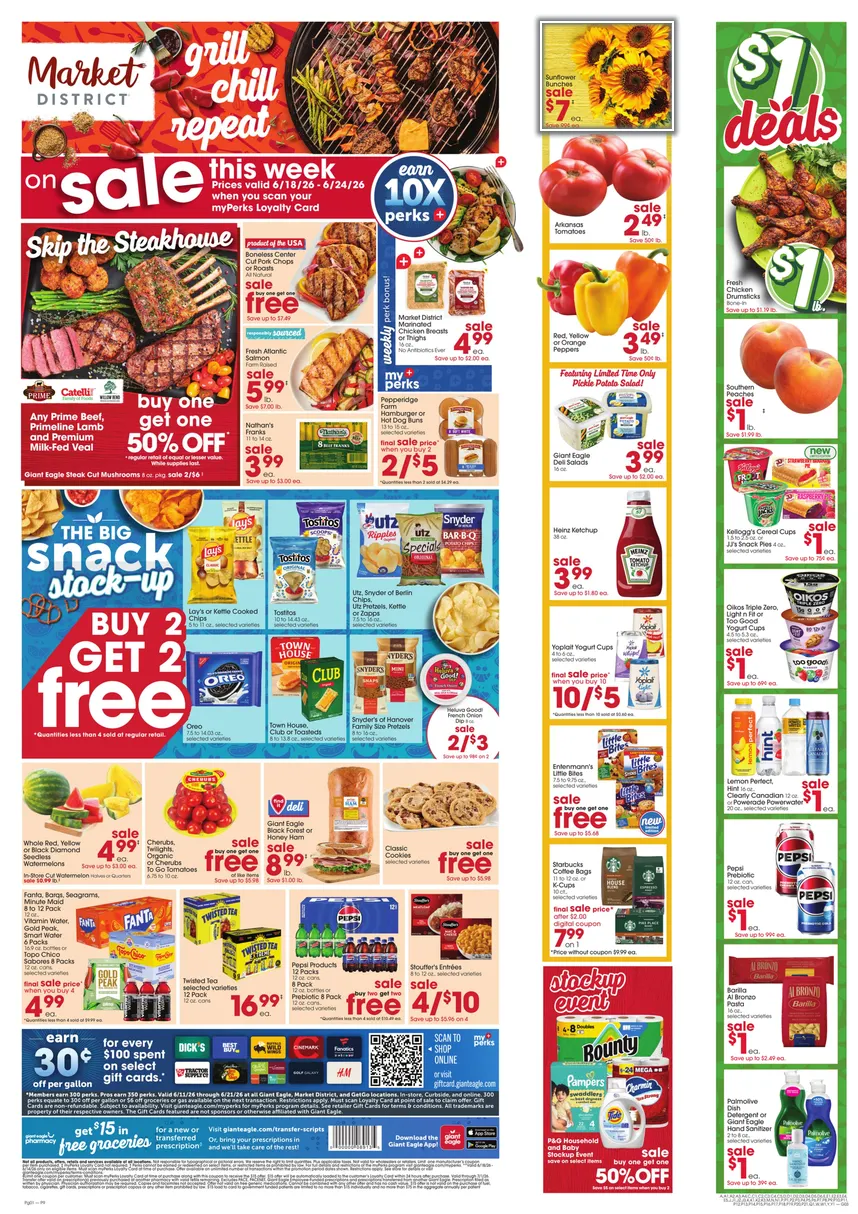 Weekly promotion  Giant Eagle Sales spanning from June 18 to June 24 2026 - Page  for Catalogue 365
