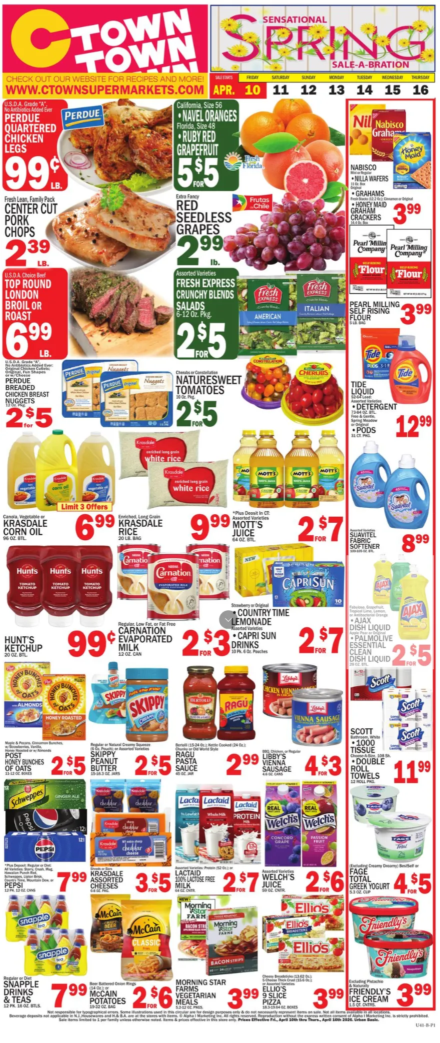 Weekly promotion C-Town Sales spanning from April 10 to April 16 2026 - Page 1 for Catalogue 365