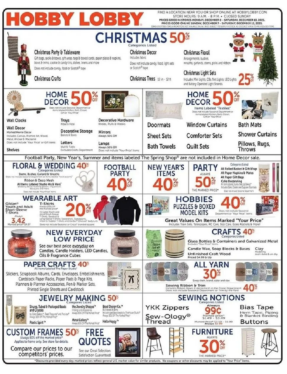 Weekly ad Hobby Lobby Sales from December 9 to December 13 2025 - Page 1