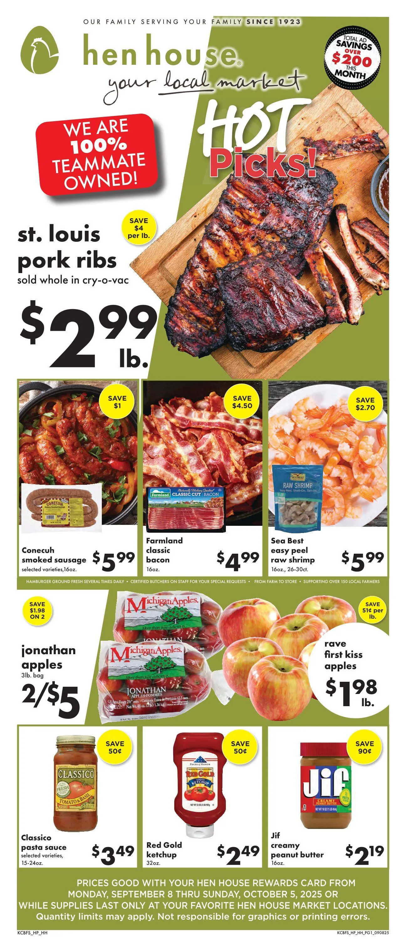 Weekly ad Hen House Sales from September 11 to October 5 2025 - Page 1