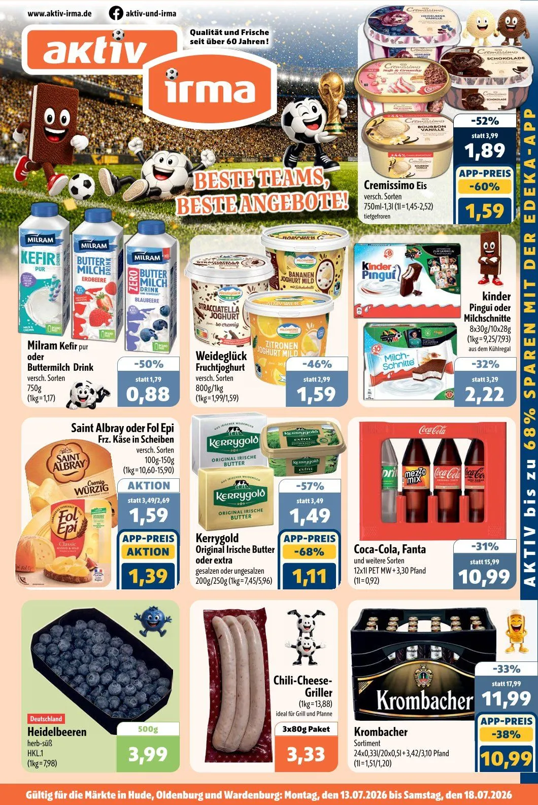 Aktiv Irma Prospekte von 13. Juli bis 18. Juli 2026 - Prospekt seite 1
