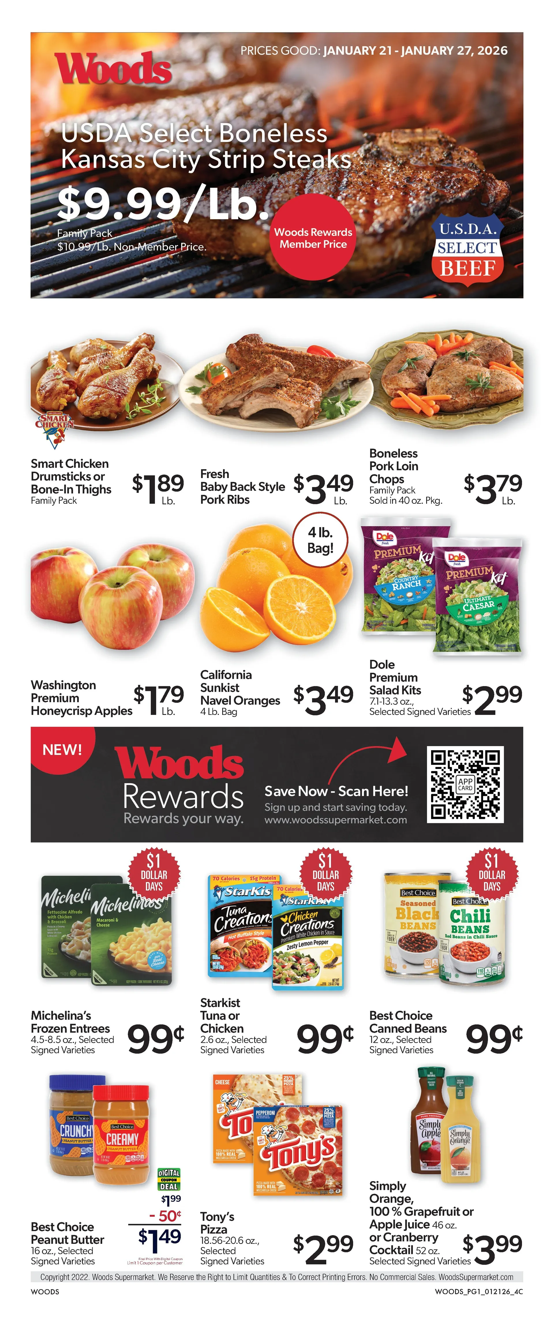 Weekly ad  Woods Supermarket Sales from January 21 to January 27 2026 - Page 1