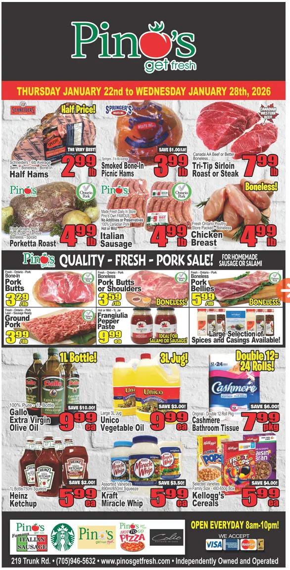 Pino's Sales from January 22 to January 28 2026 - flyer page