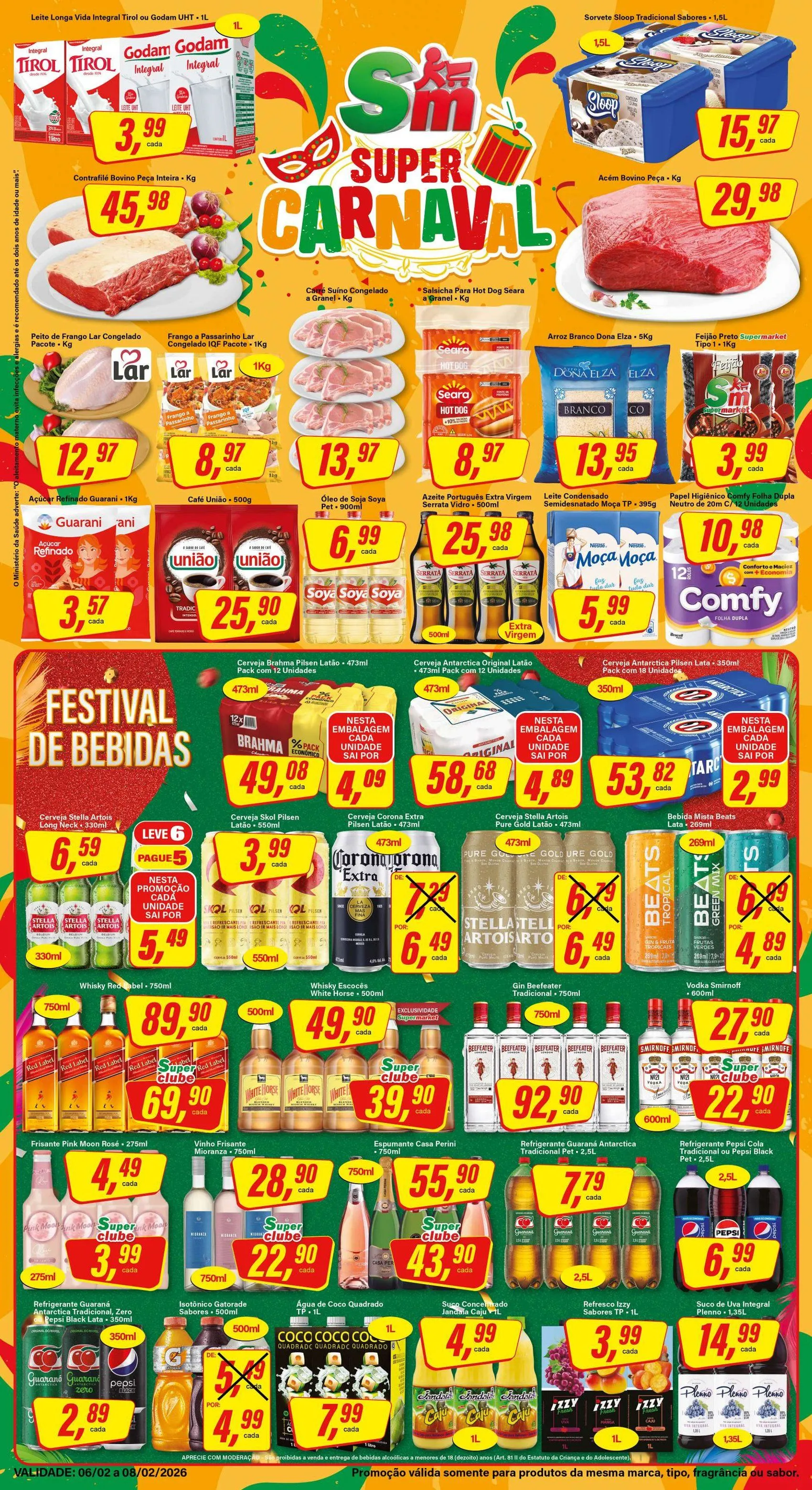 Encarte de Folhetos Rede Supermarket  6 de fevereiro até 8 de fevereiro 2026 - Pagina 