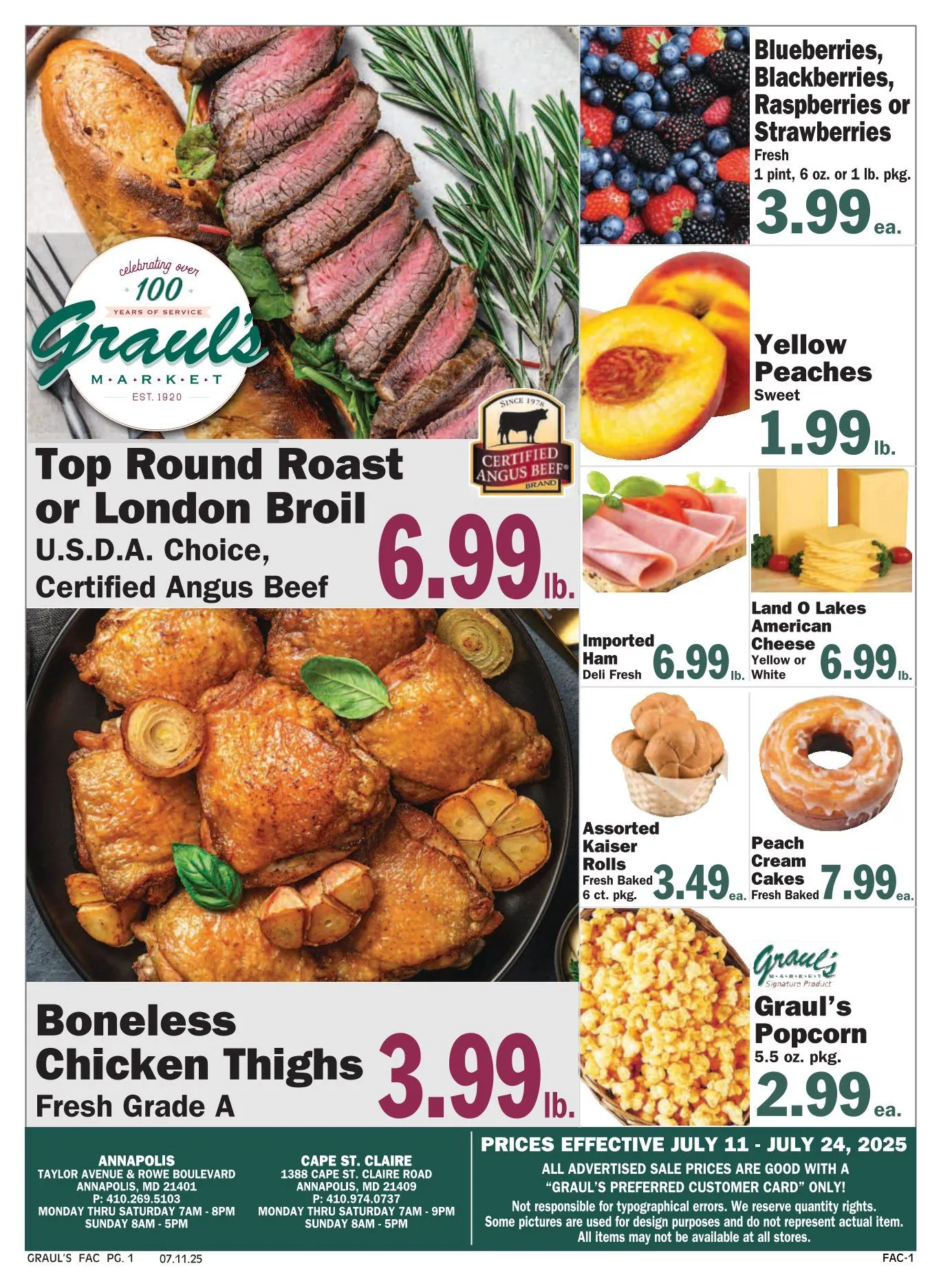 Weekly ad Graul's Market Sales from July 11 to July 24 2025 - Page 1