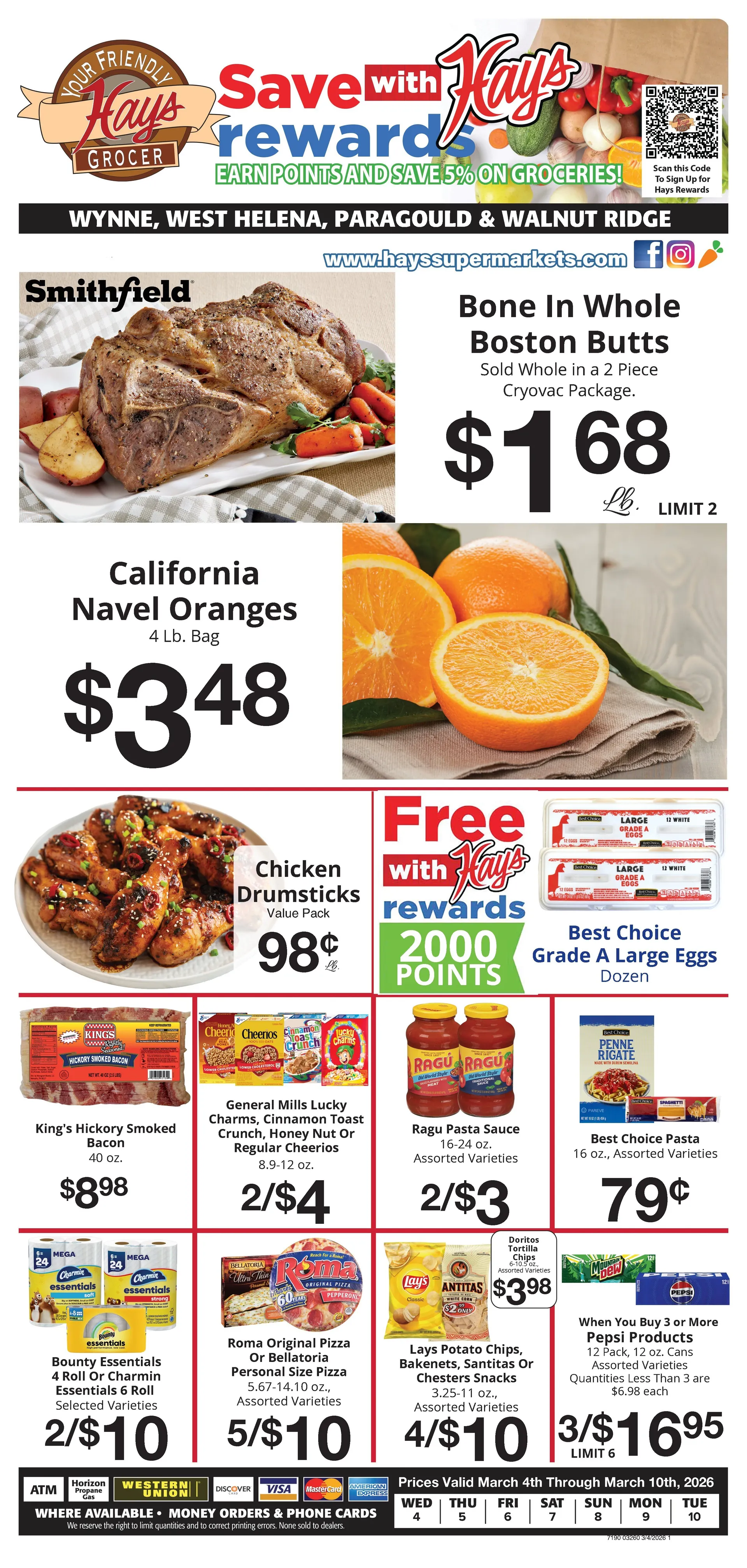 Weekly ad Hays Supermarket Sales from March 4 to March 10 2026 - Page 1