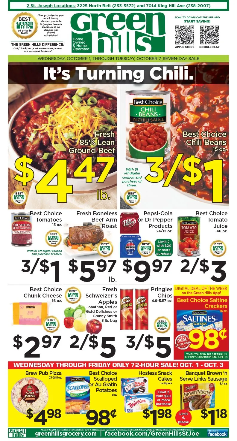 Weekly ad  Green Hills Grocery Sales from October 1 to October 7 2025 - Page 1
