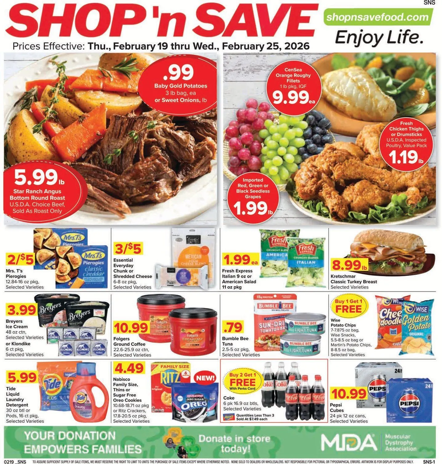 Weekly ad Shop'n Save Sales from February 19 to February 25 2026 - Page 1