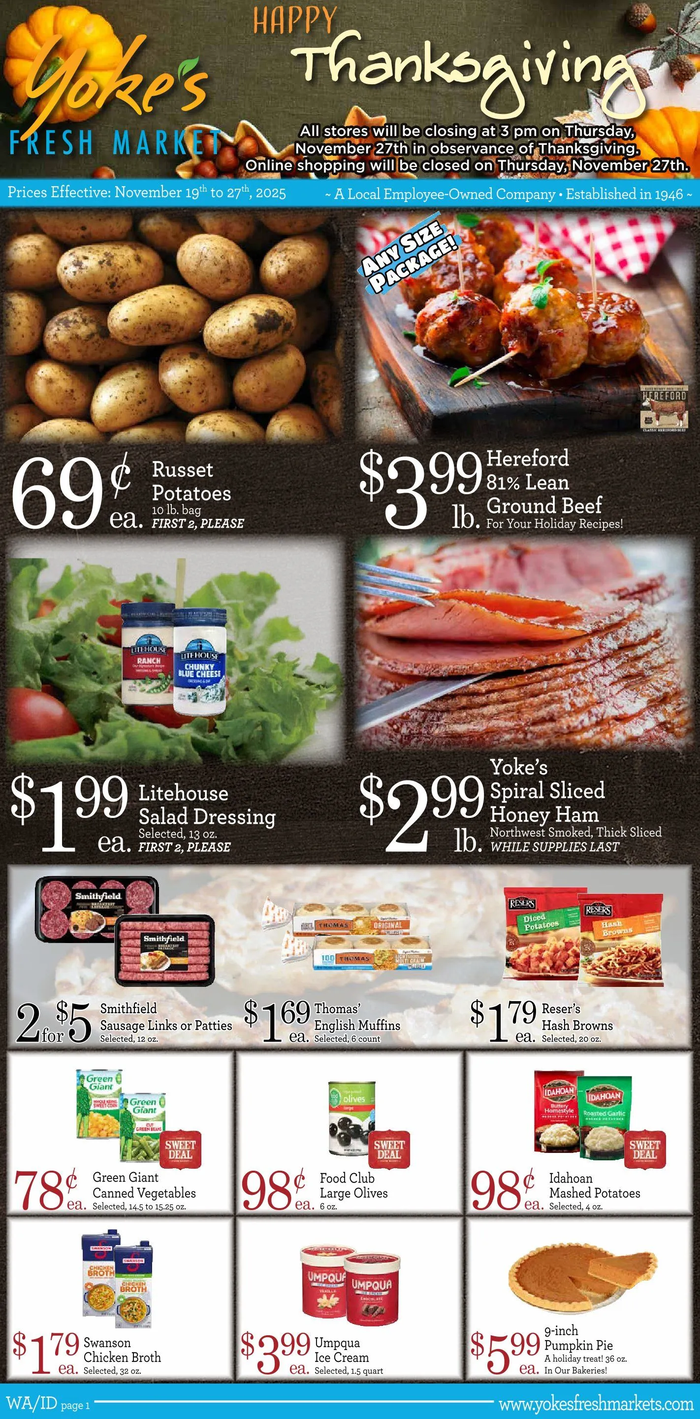 Weekly ad Yoke's Fresh Market Sales from November 19 to November 27 2025 - Page 1