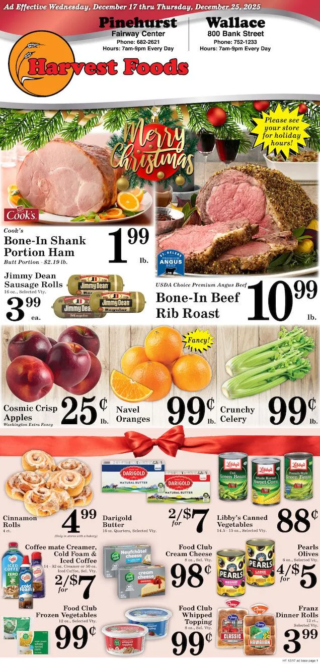 Weekly ad Harvest Foods Sales from December 12 to December 25 2025 - Page 