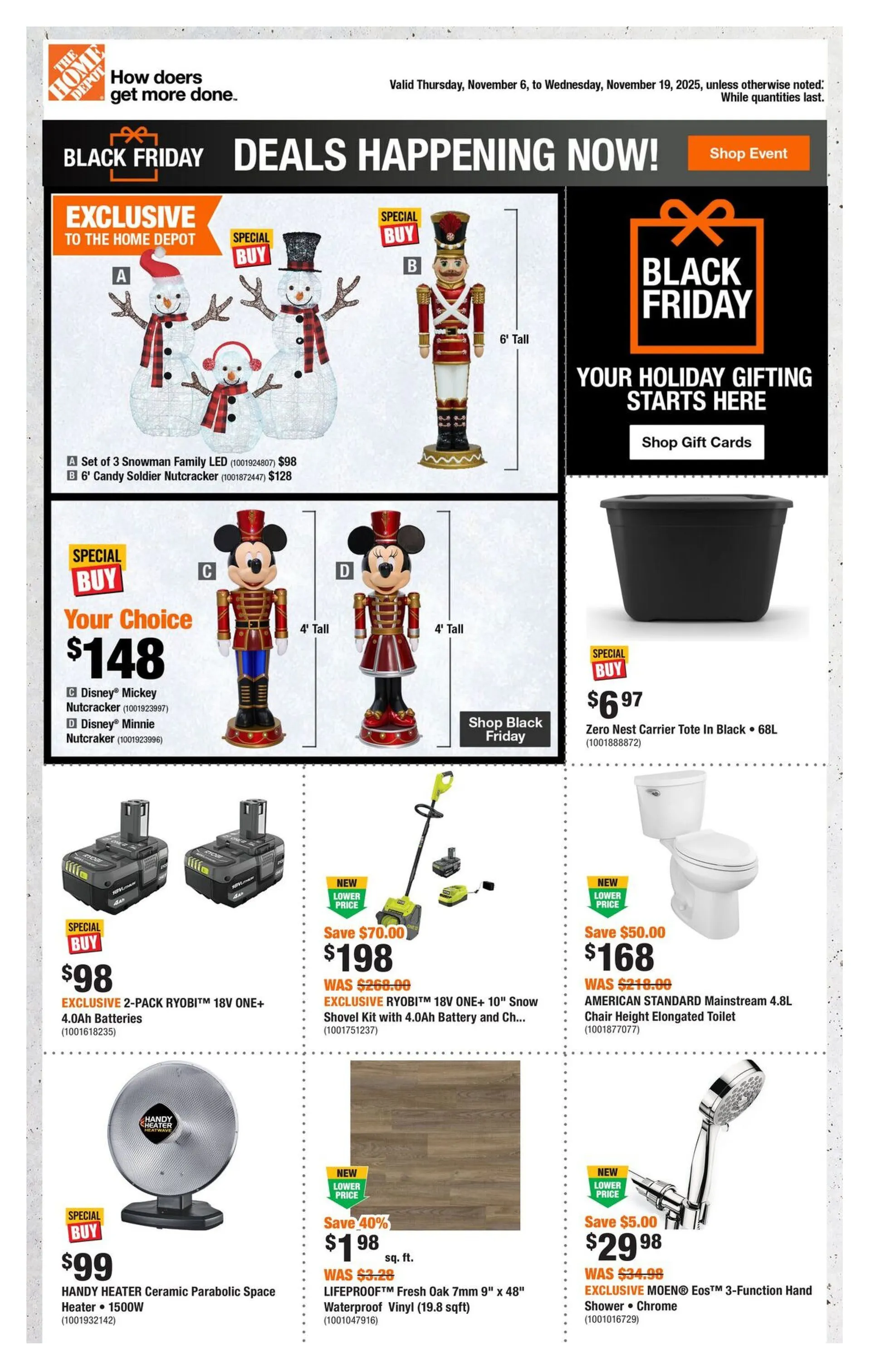 The Home Depot Sales from November 6 to November 19 2025 - flyer page 1