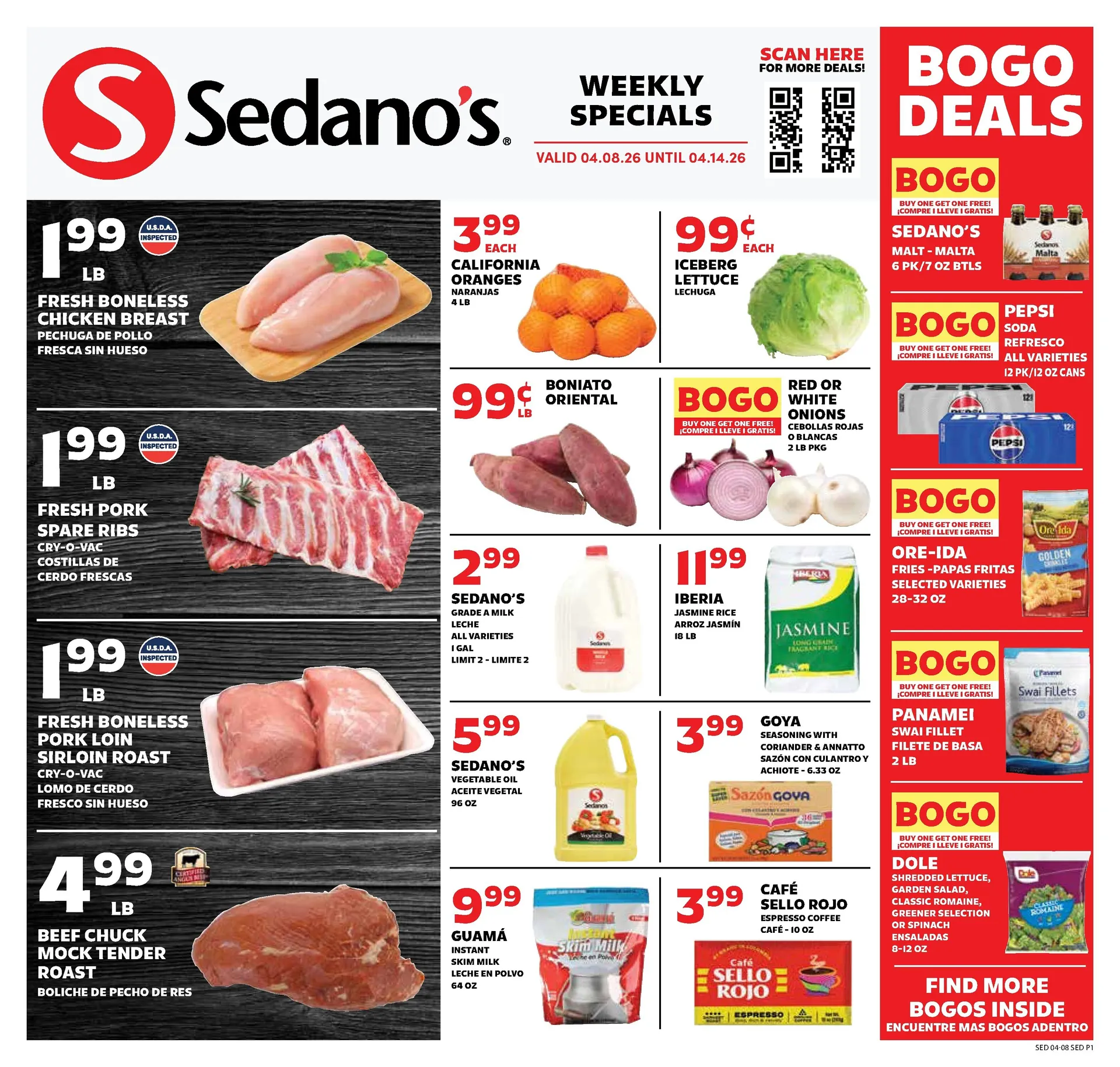 Weekly promotion Sedano's Sales spanning from April 8 to April 14 2026 - Page 1 for Catalogue 365
