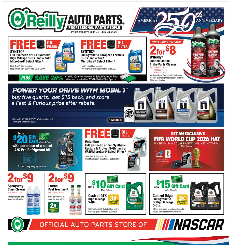 Weekly ad  O'Reilly Auto Parts Sales from July 24 to July 28 2026 - Page 