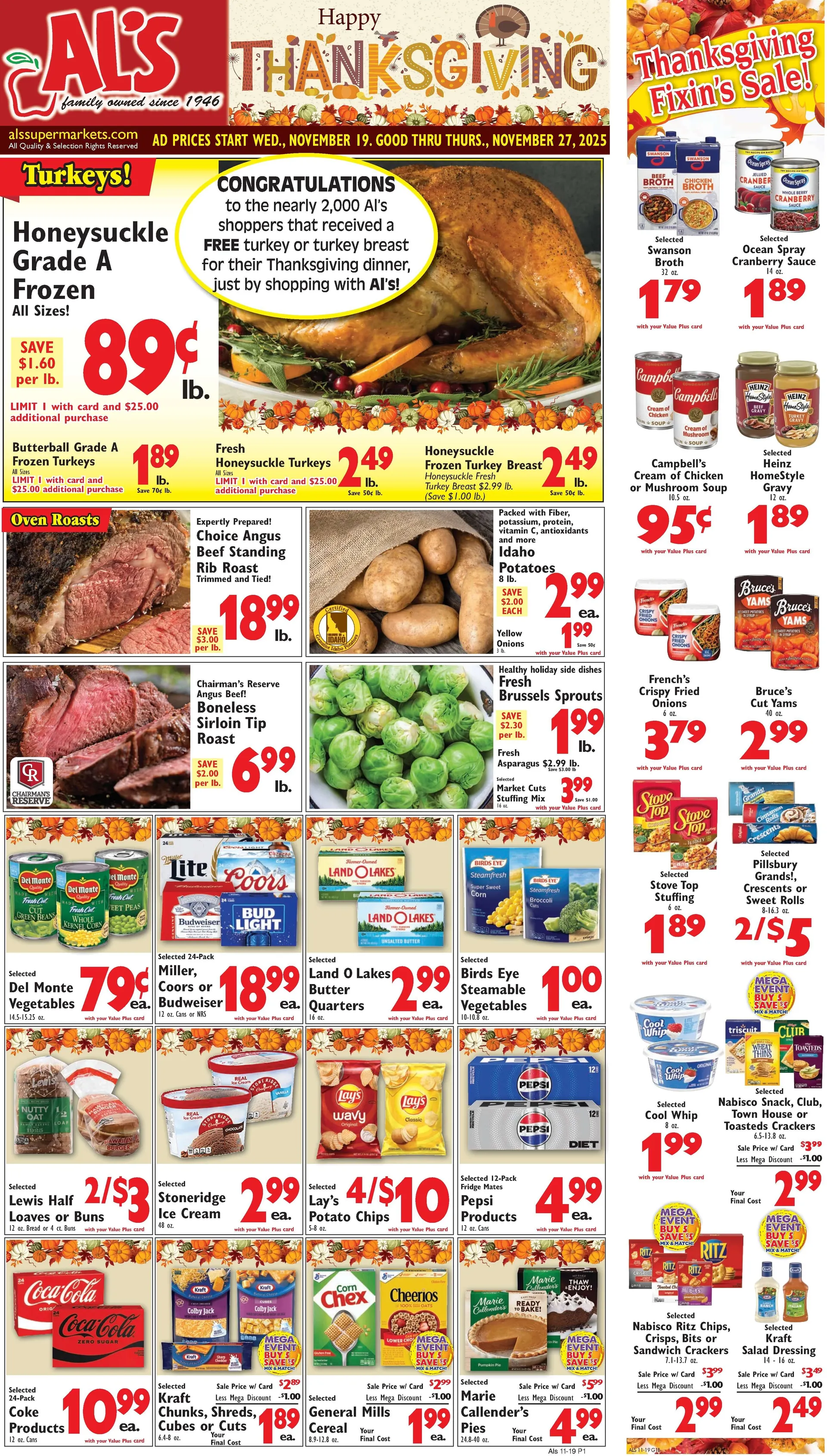 Weekly ad Al's Supermarket Sales from November 19 to November 27 2025 - Page