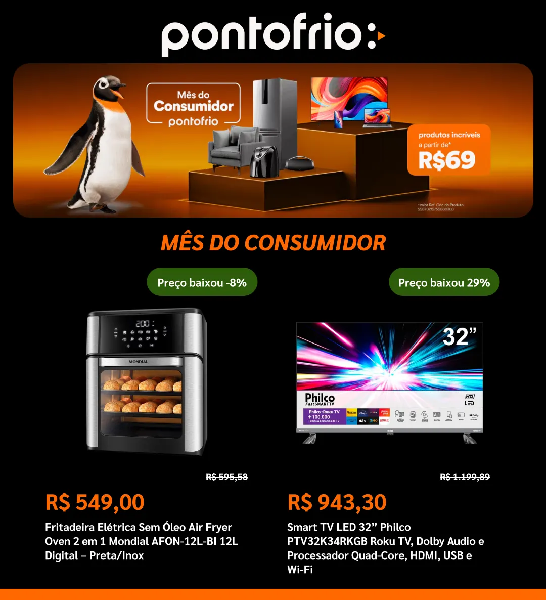 Encarte de  Ponto Frio 5 de março até 25 de março 2026 - Pagina 