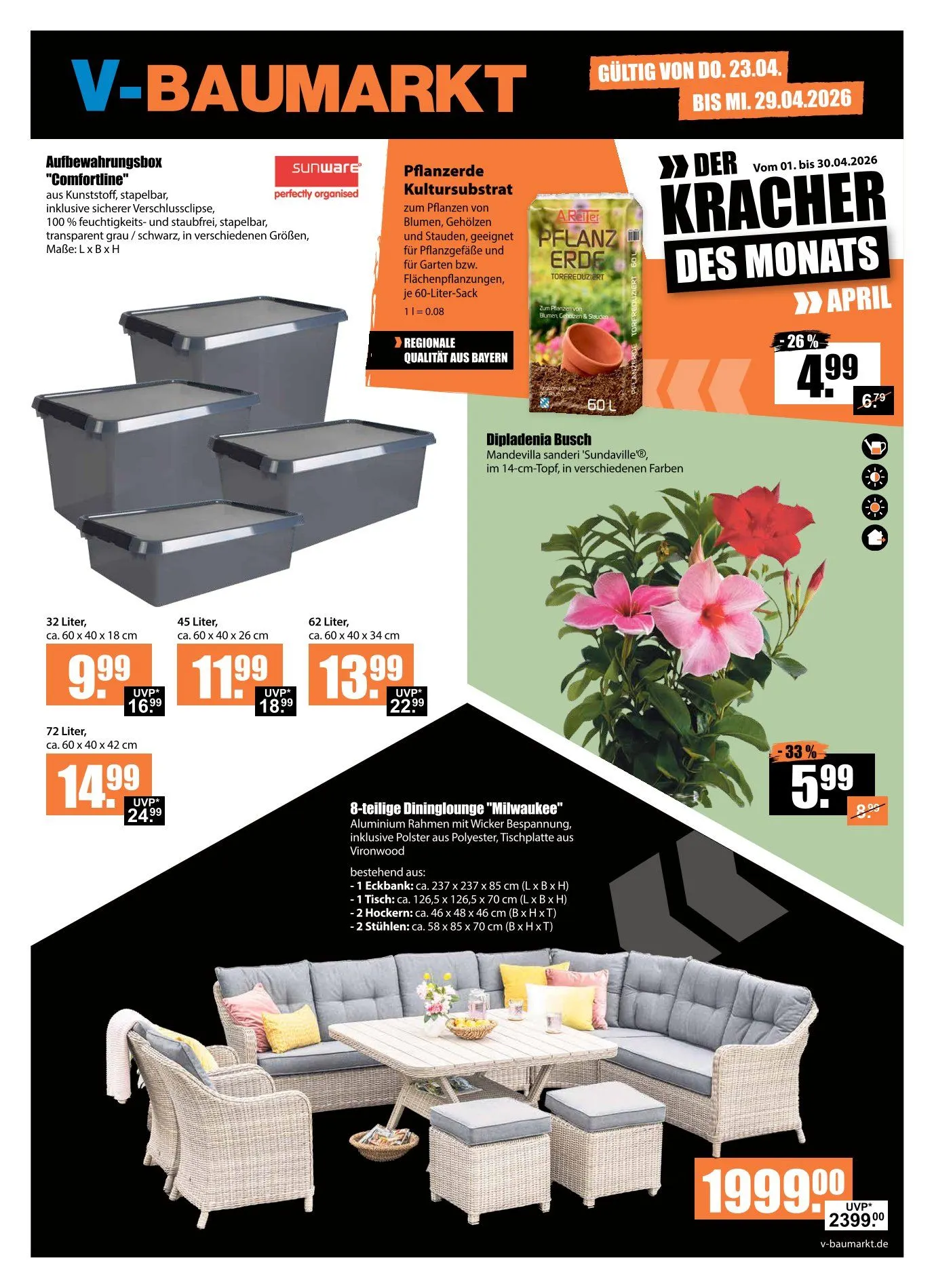  V-Baumarkt Prospekte von 23. April bis 29. April 2026 - Prospekt seite 1