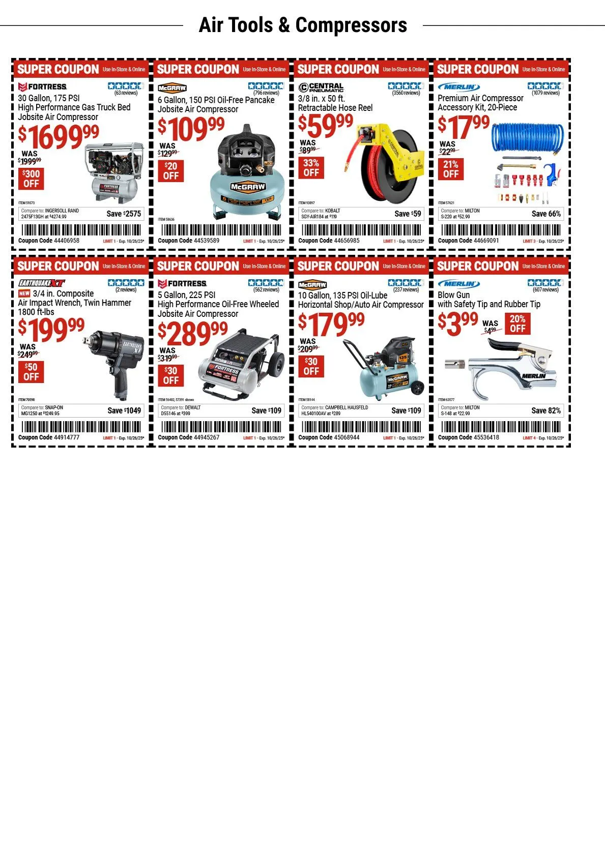 Weekly ad Harbor Freight coupons from October 13 to October 26 2025 - Page 1