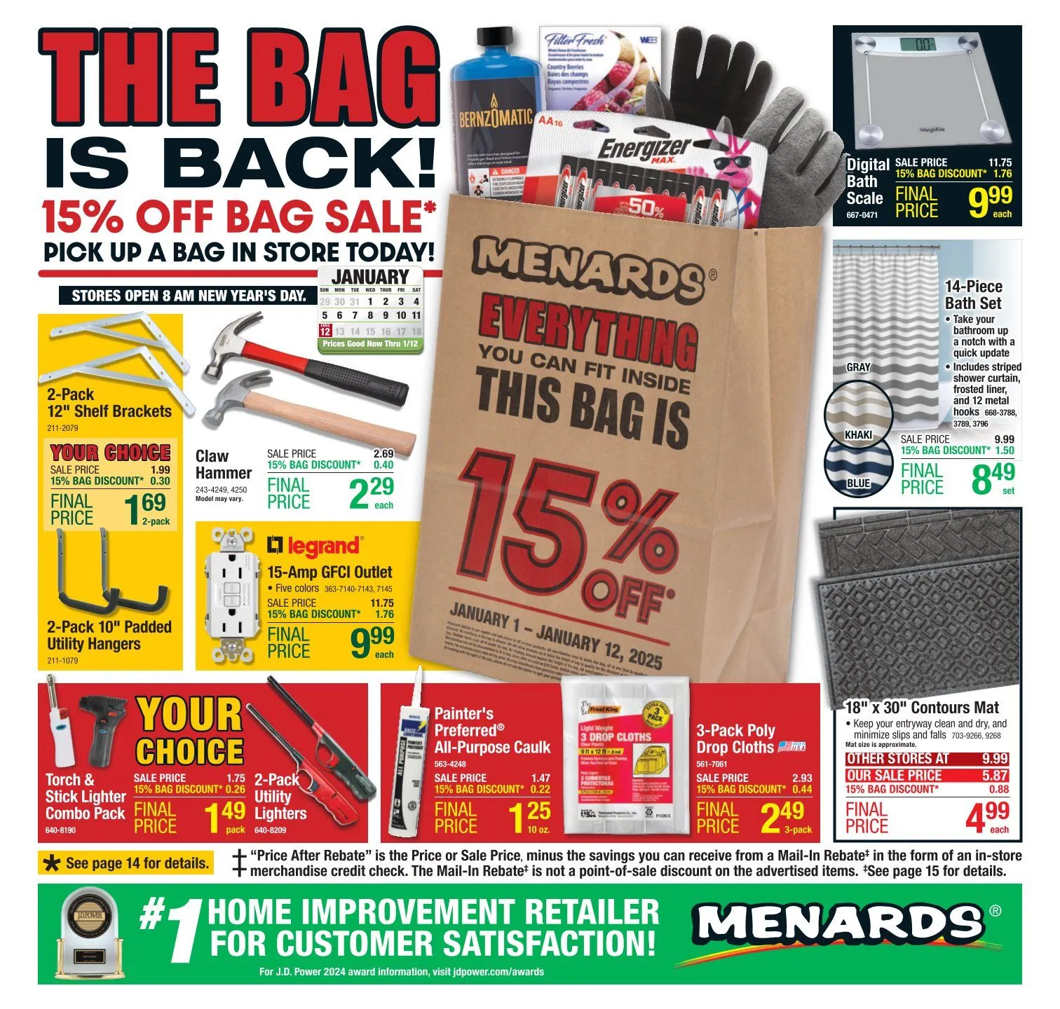Weekly ad Menards Sales from January 6 to January 12 2025 - Page 1