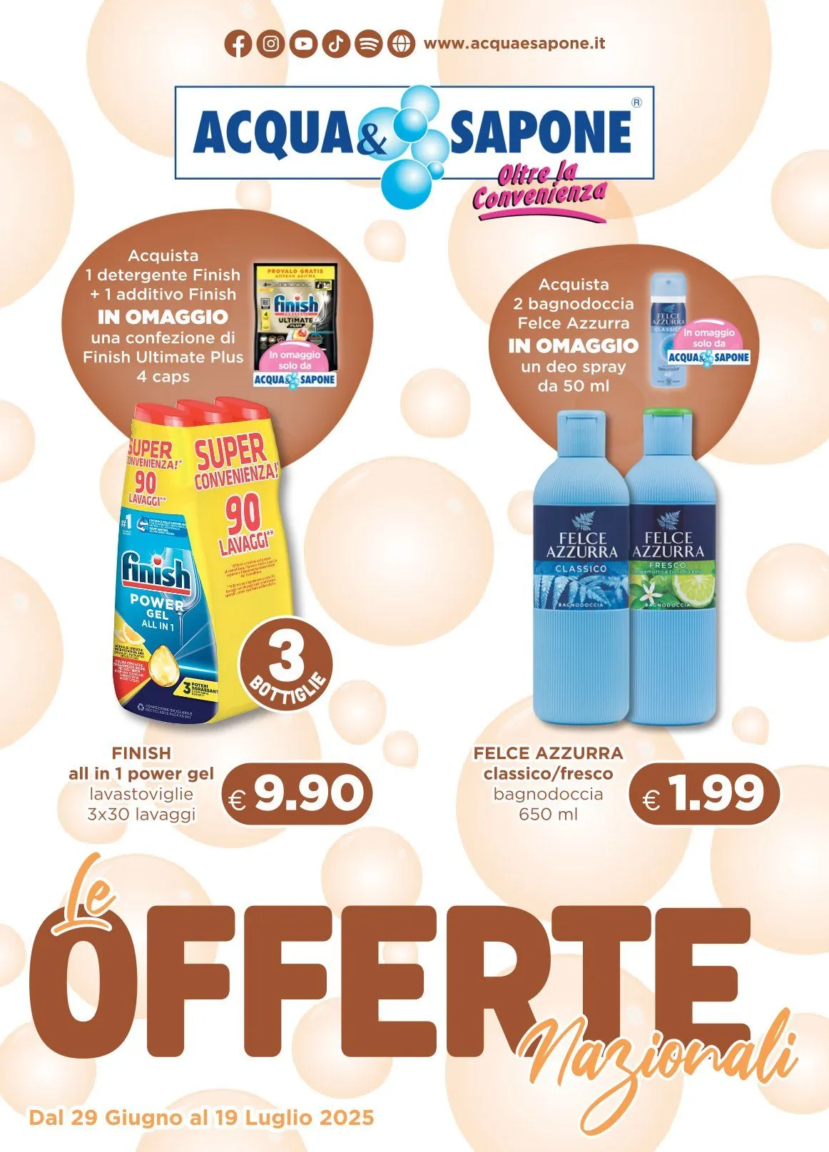 Volantini Acqua & Sapone da 29 giugno a 19 luglio di 2025 - Pagina del volantino 1