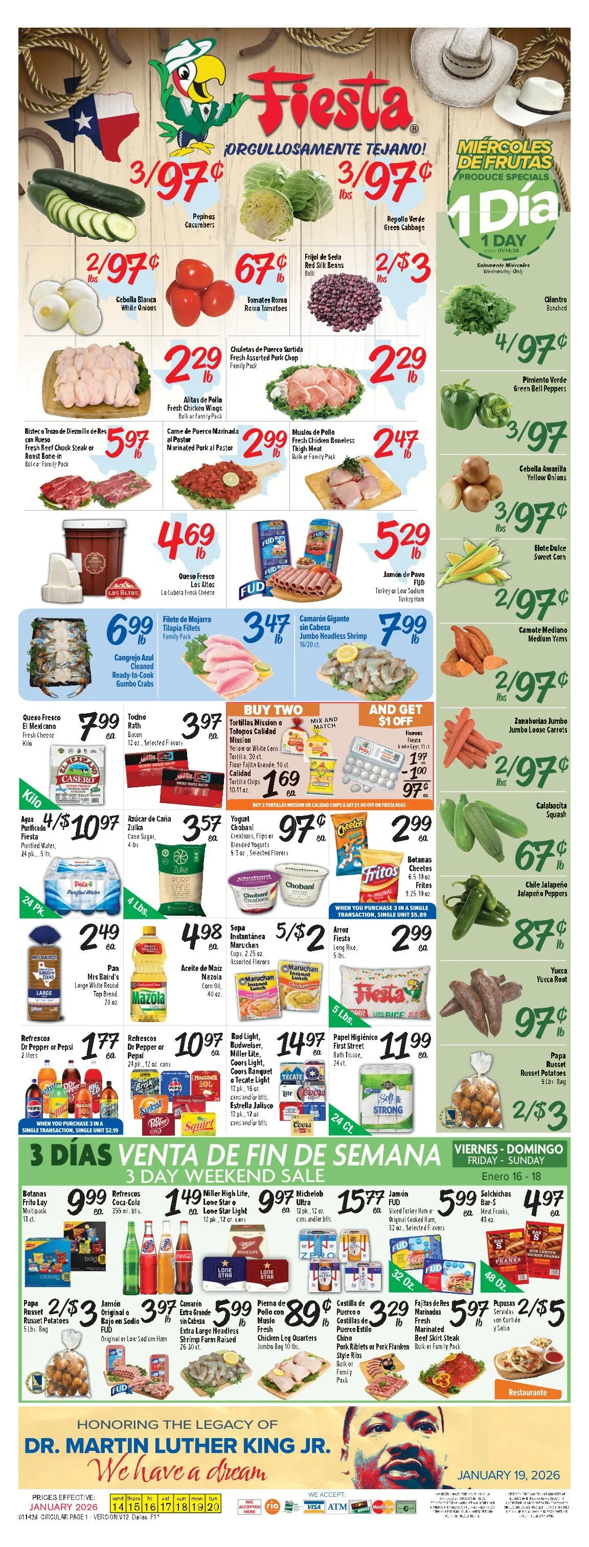 Weekly ad Fiesta Foods SuperMarkets Sales from January 14 to January 20 2026 - Page 1