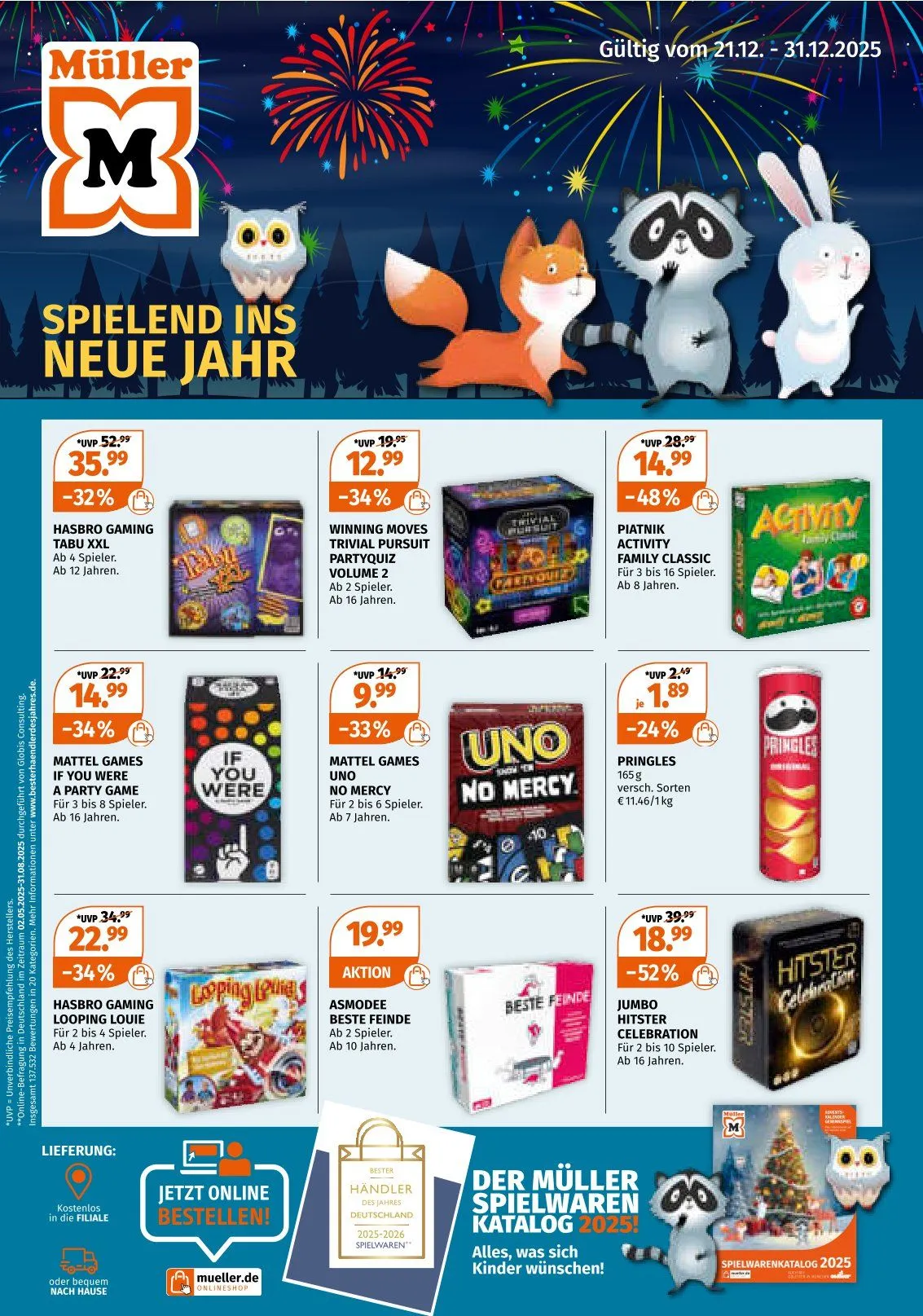 Müller Angebote von 21. Dezember bis 31. Dezember 2025 - Prospekt seite 1