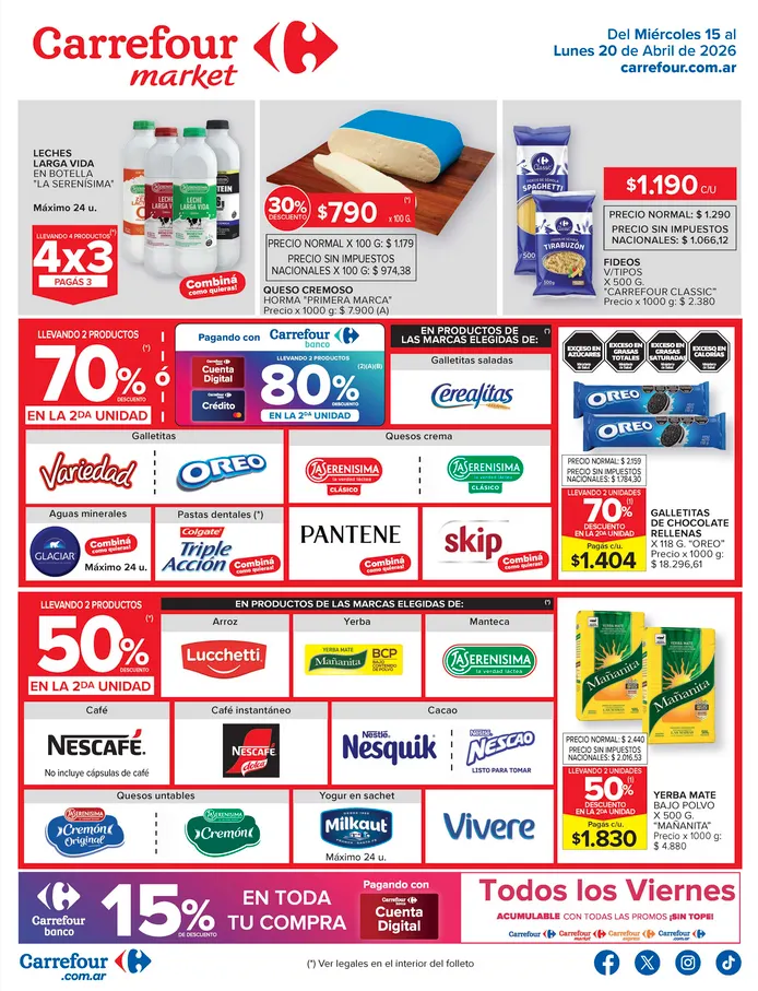Ofertas de Ofertas Carrefour Market 15 de abril al 20 de abril 2026 - Página 1 del catálogo