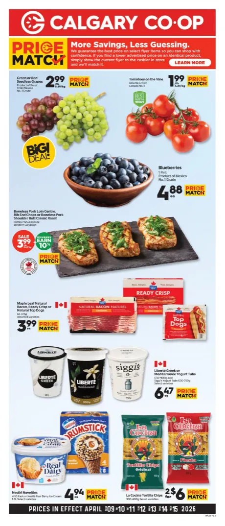 Calgary Co-op Sales from April 9 to April 15 2026 - flyer page 1