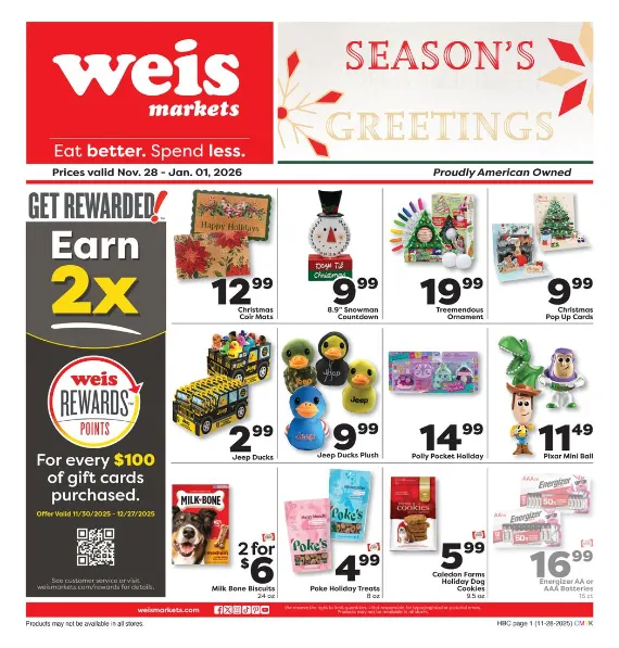 Weekly ad Weis Sales from November 28 to January 1 2026 - Page