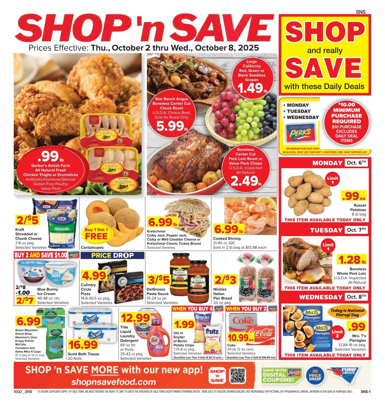 Weekly ad Shop'n Save Sales from October 2 to October 8 2025 - Page 1
