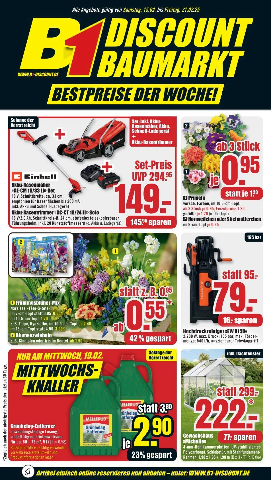 B1 Discount Baumarkt Angebote von 15. Februar bis 21. Februar 2025 - Prospekt seite