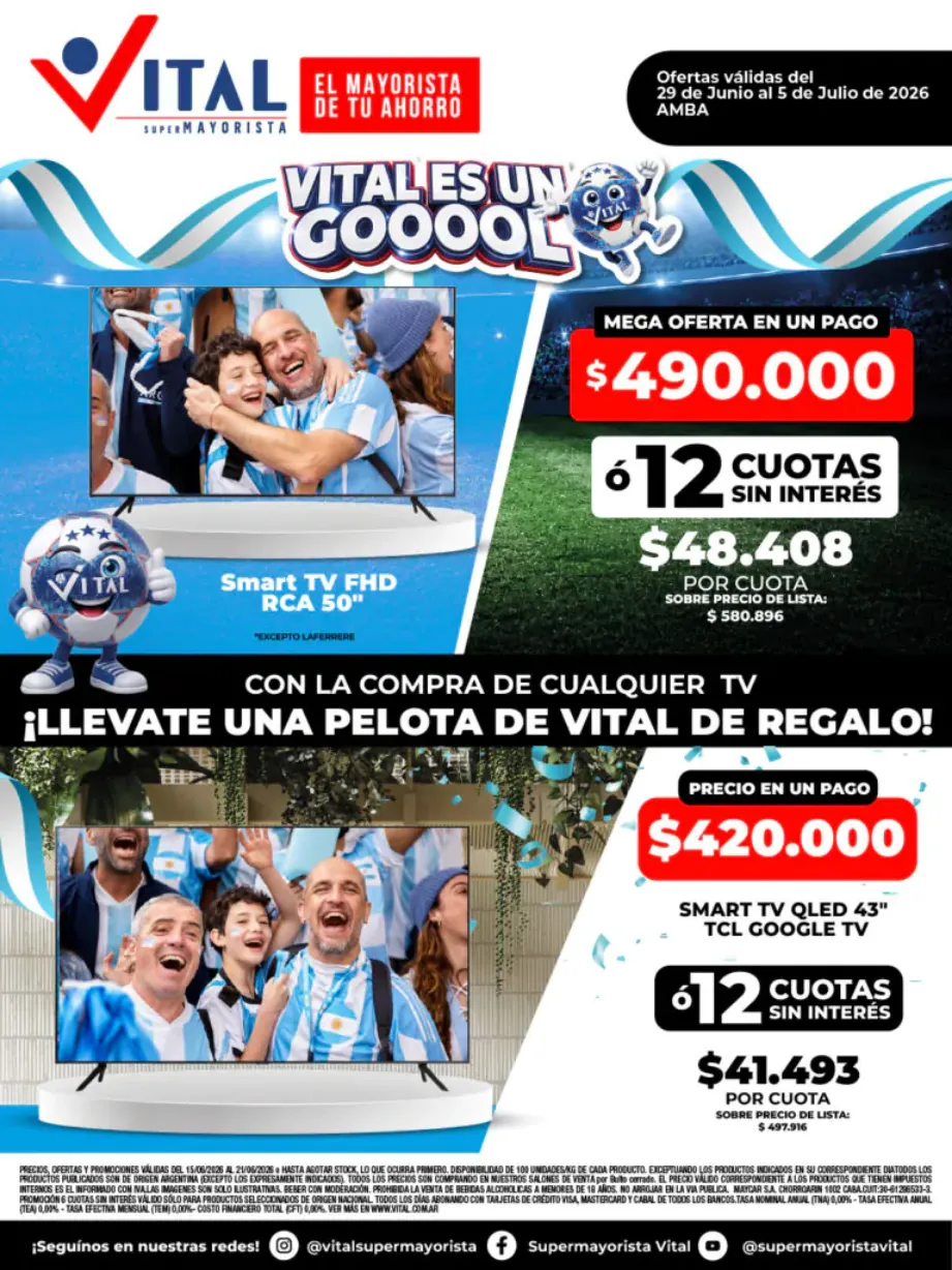 Ofertas de  Ofertas Vital 29 de junio al 5 de julio 2026 - Página 1 del catálogo