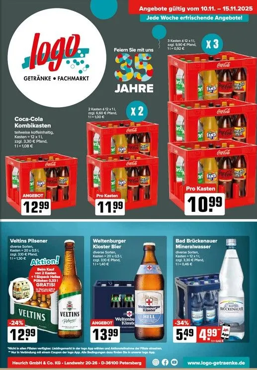 Logo Getraenket Angebote von 10. November bis 15. November 2025 - Prospekt seite 1
