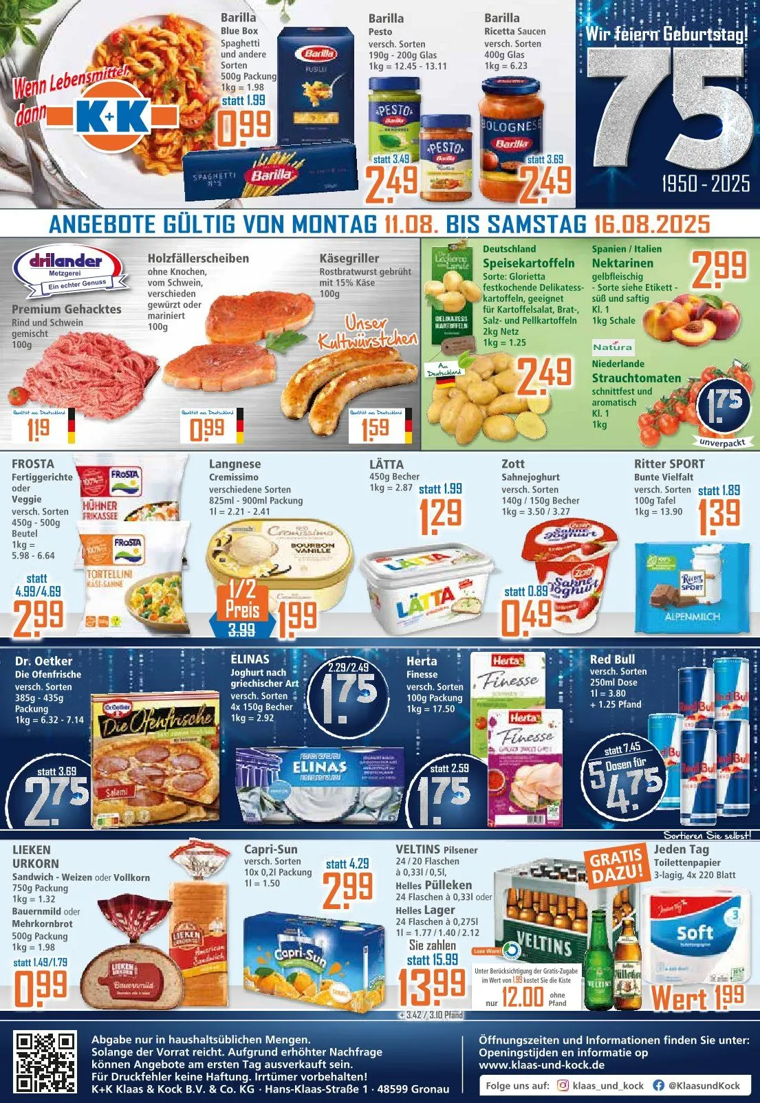 Klaas und Kock Prospekte von 11. August bis 16. August 2025 - Prospekt seite