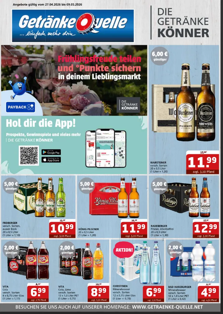 Getränke Quelle Prospekte von 27. April bis 9. Mai 2026 - Prospekt seite 