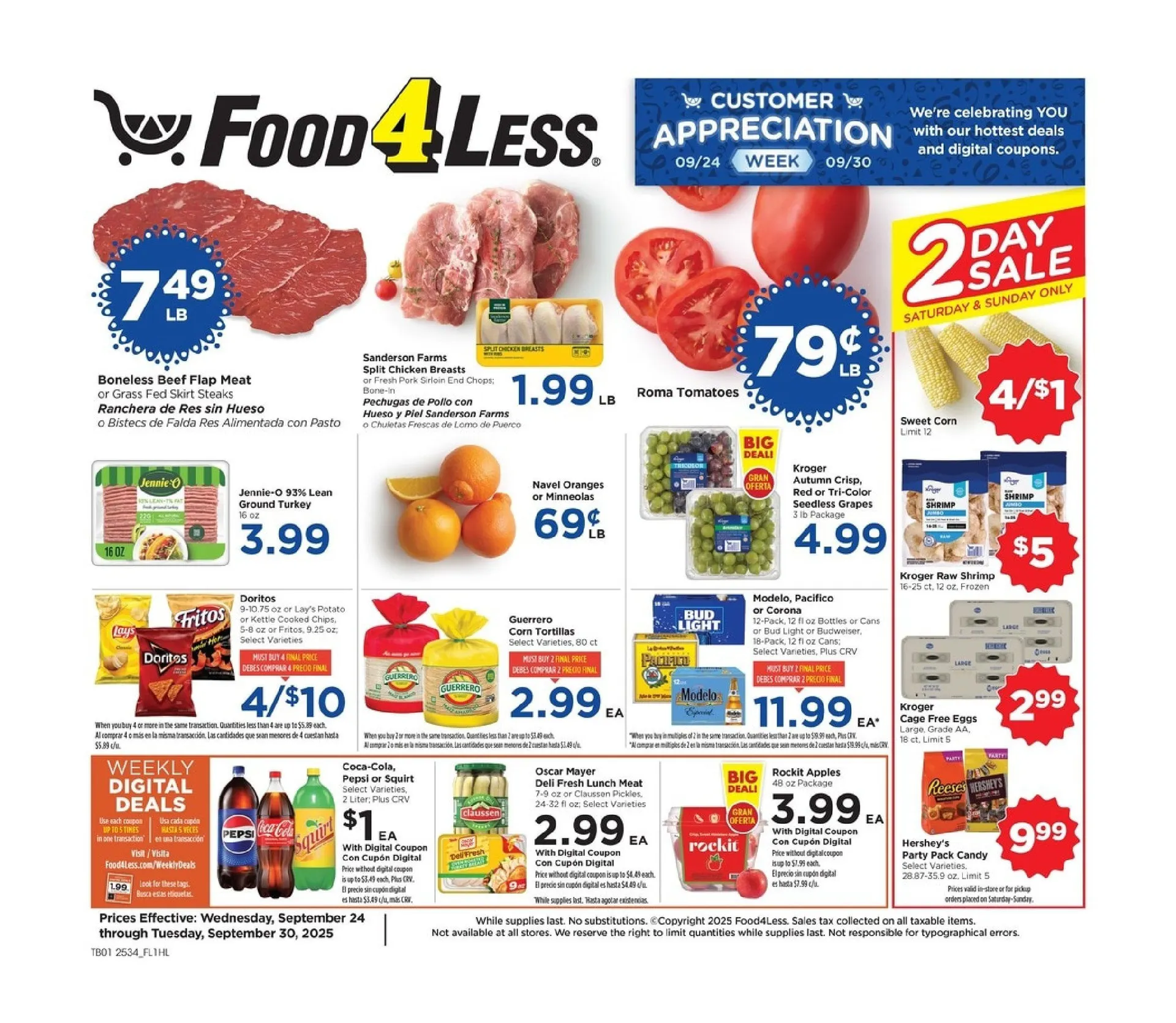 Weekly ad Food 4 Less Sales from September 24 to September 30 2025 - Page 1