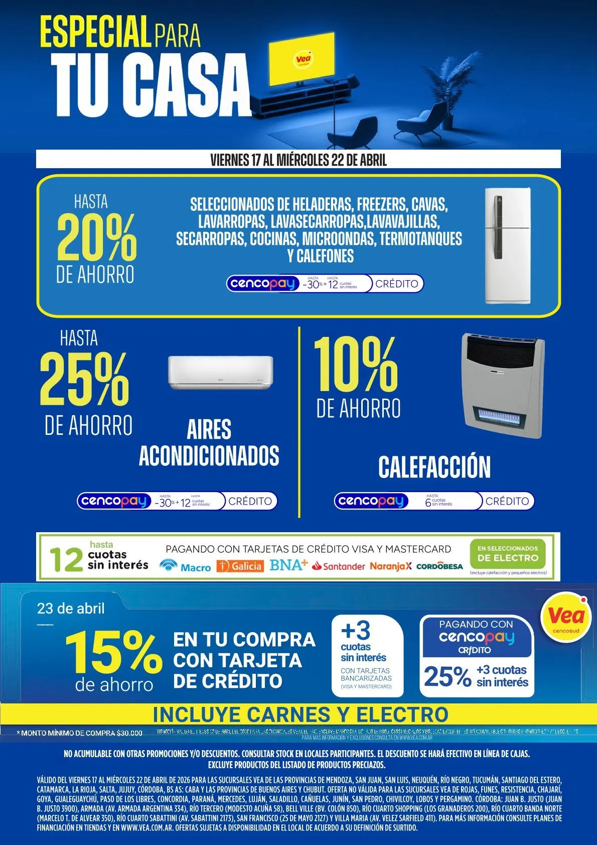 Ofertas de Vea Ofertas 17 de abril al 23 de abril 2026 - Página 1 del catálogo